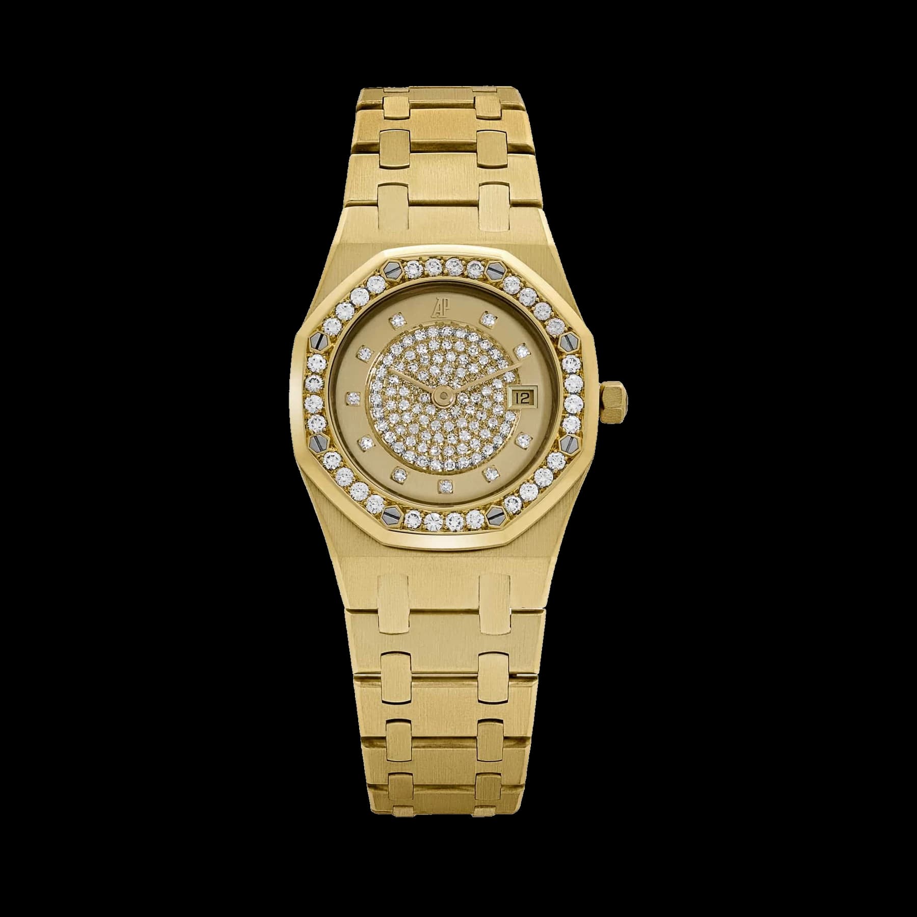 Audemars Piguet Royal Oak Vintage 14587.708 'Ladies' Yellow Gold Champagne Diamond Dial Diamond Bezel (1990)