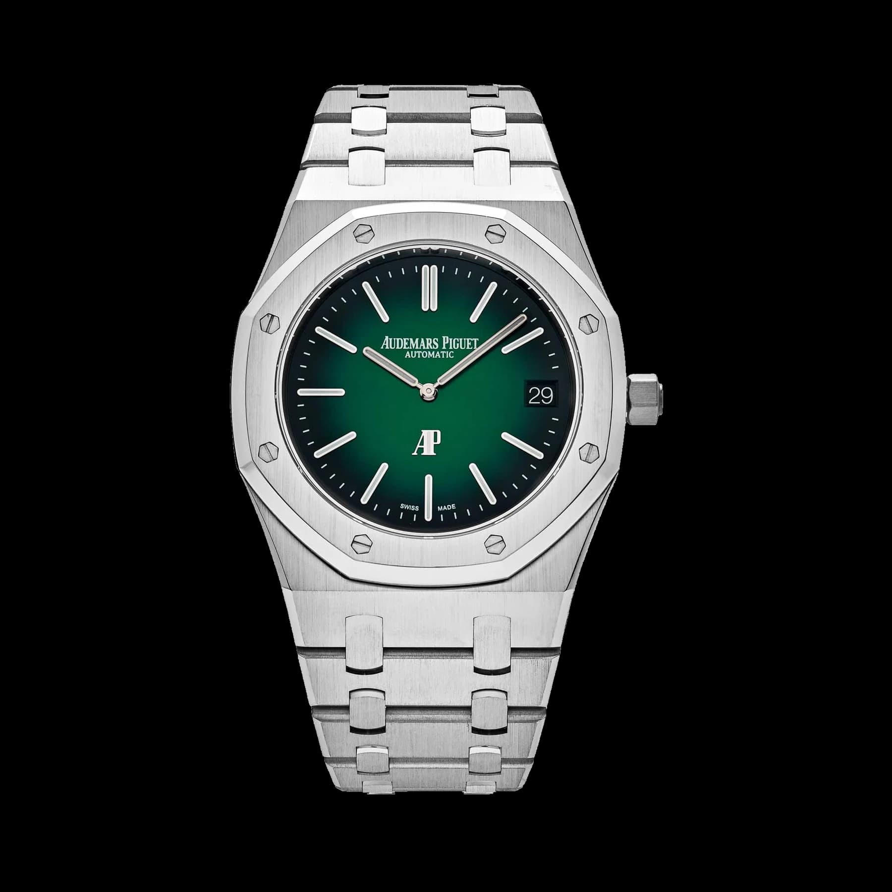 Audemars Piguet Royal Oak 15202PT.OO.1240PT.01 'Jumbo' Extra-Thin Platinum Green Dial