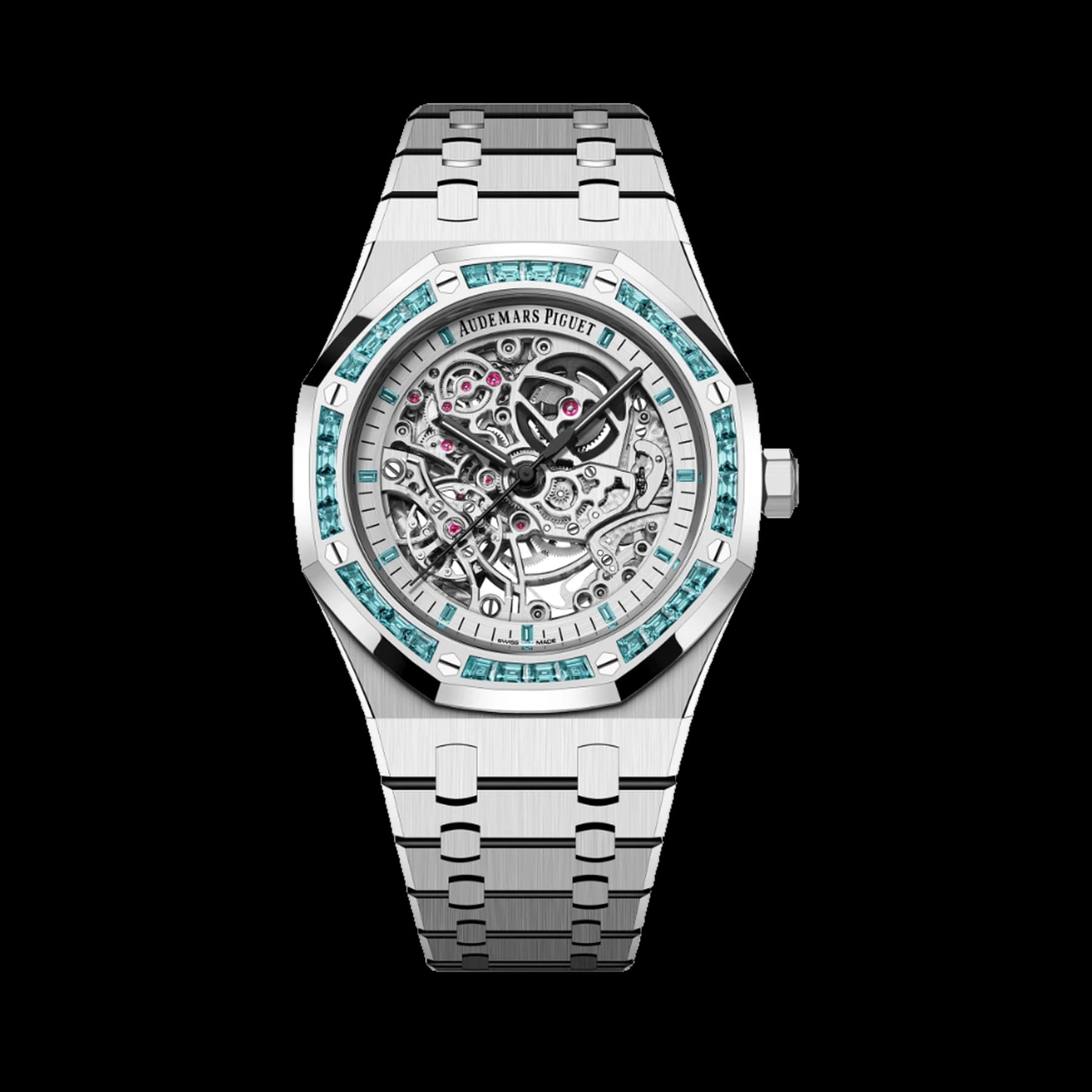 Audemars Piguet Royal Oak Double Balance Wheel 15412BC.TO.1220BC.01 Openworked White Gold Swiss Topaz Bezel