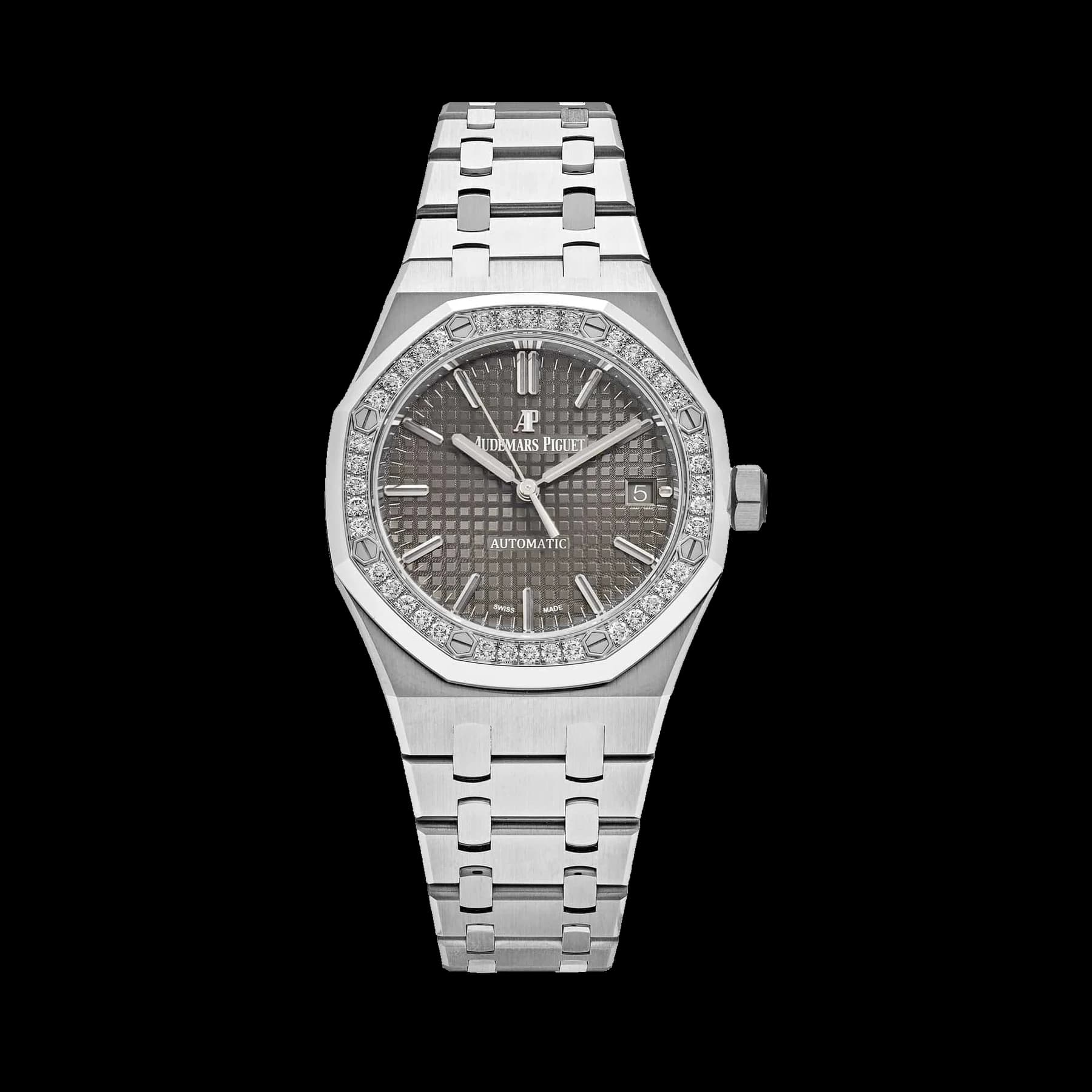 Audemars Piguet Royal Oak 15451ST.ZZ.1256ST.02 Stainless Steel Grey Dial Diamond Bezel