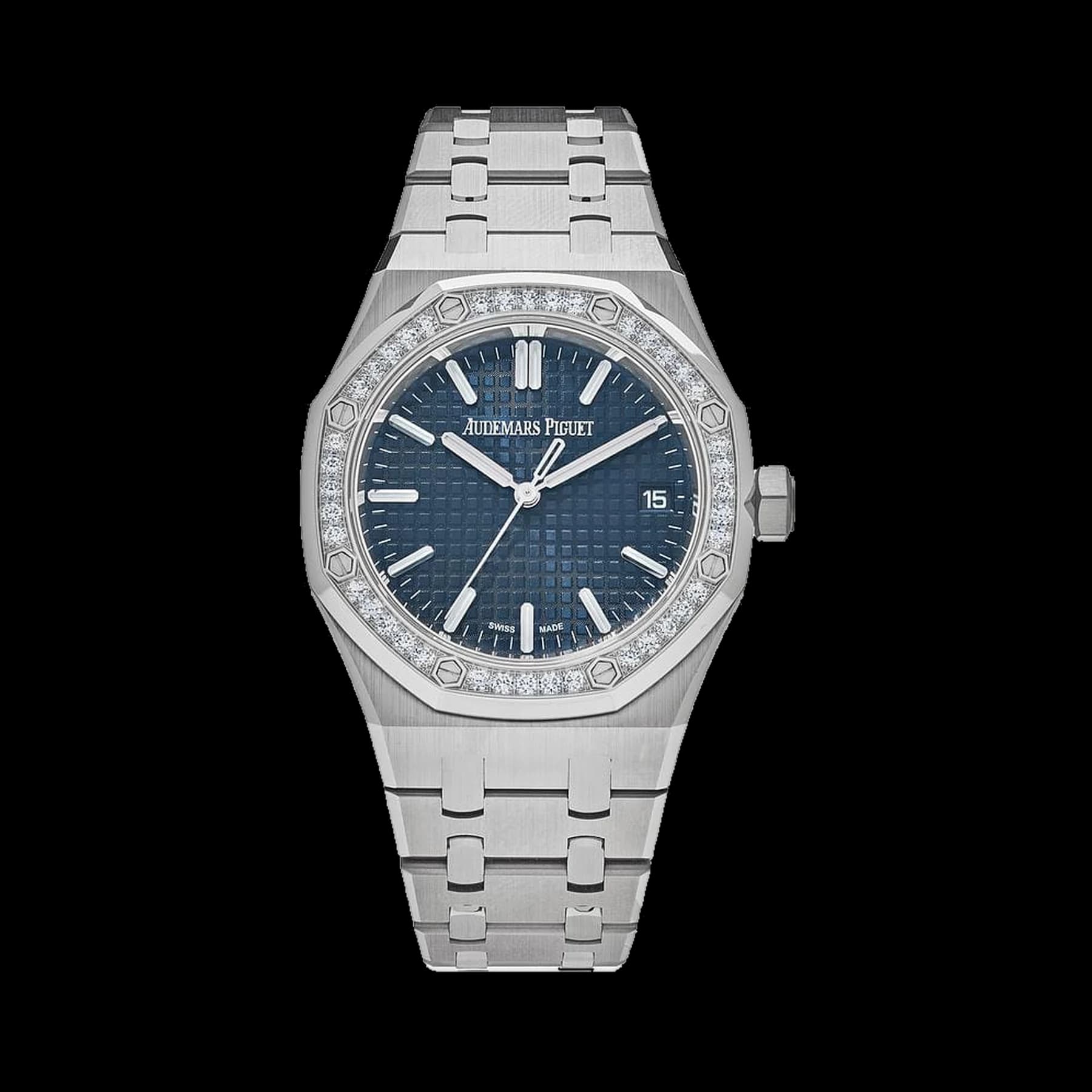 Audemars Piguet Royal Oak Selfwinding 15551ST.ZZ.1356ST.05  Blue Dial Diamond Bezel
