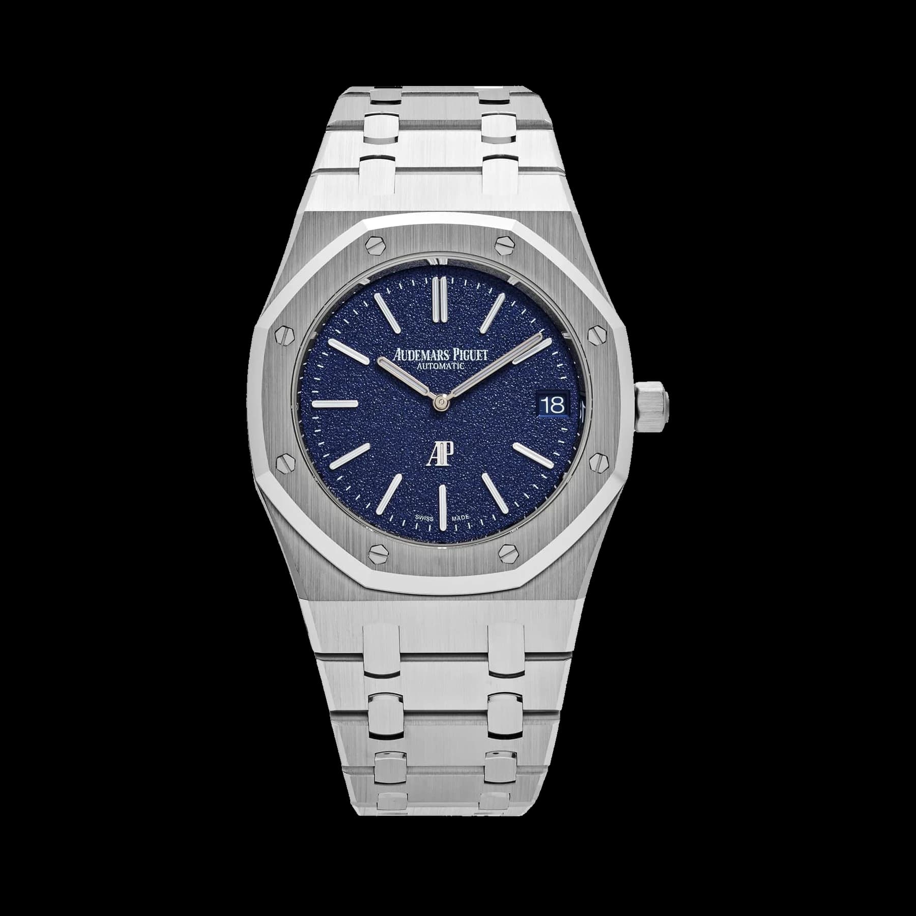 Audemars Piguet Royal Oak 16202BC.OO.1240BC.02 'Jumbo' Extra-Thin White Gold Grainy Blue Dial (2024)