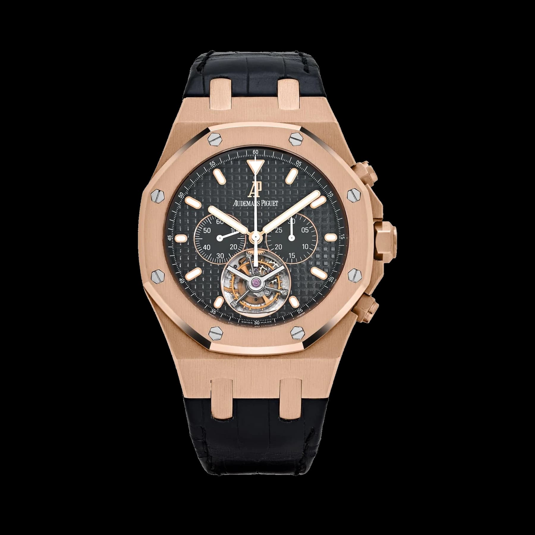 Audemars Piguet Royal Oak 25977OR.OO.D002CR.01 Chronograph Tourbillon Rose Gold Black Dial