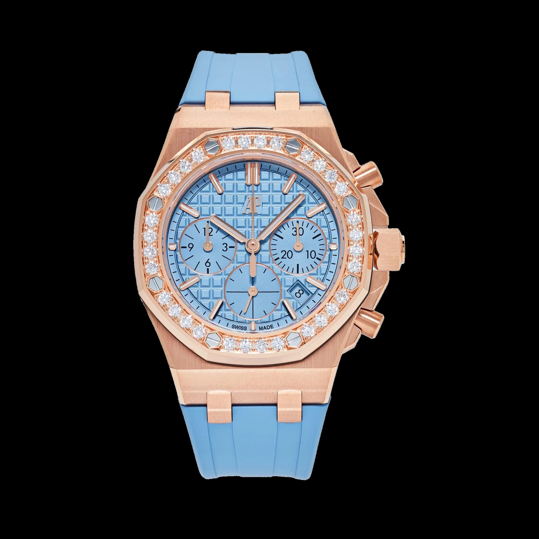 Audemars Piguet Royal Oak Offshore 26231OR.ZZ.A085CA.01 Chronograph Rose Gold Blue Dial Diamond Bezel (2023)