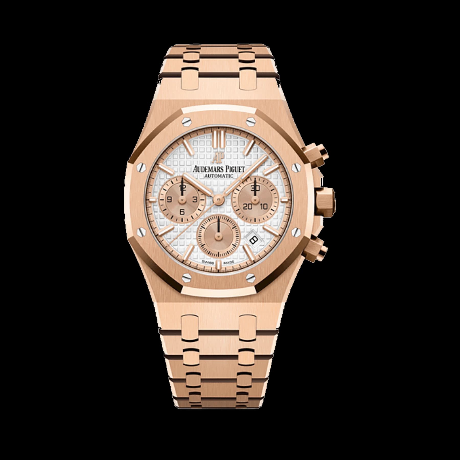 Audemars Piguet Royal Oak 26315OR.OO.1256OR.01 Chronograph Rose Gold Silver Dial