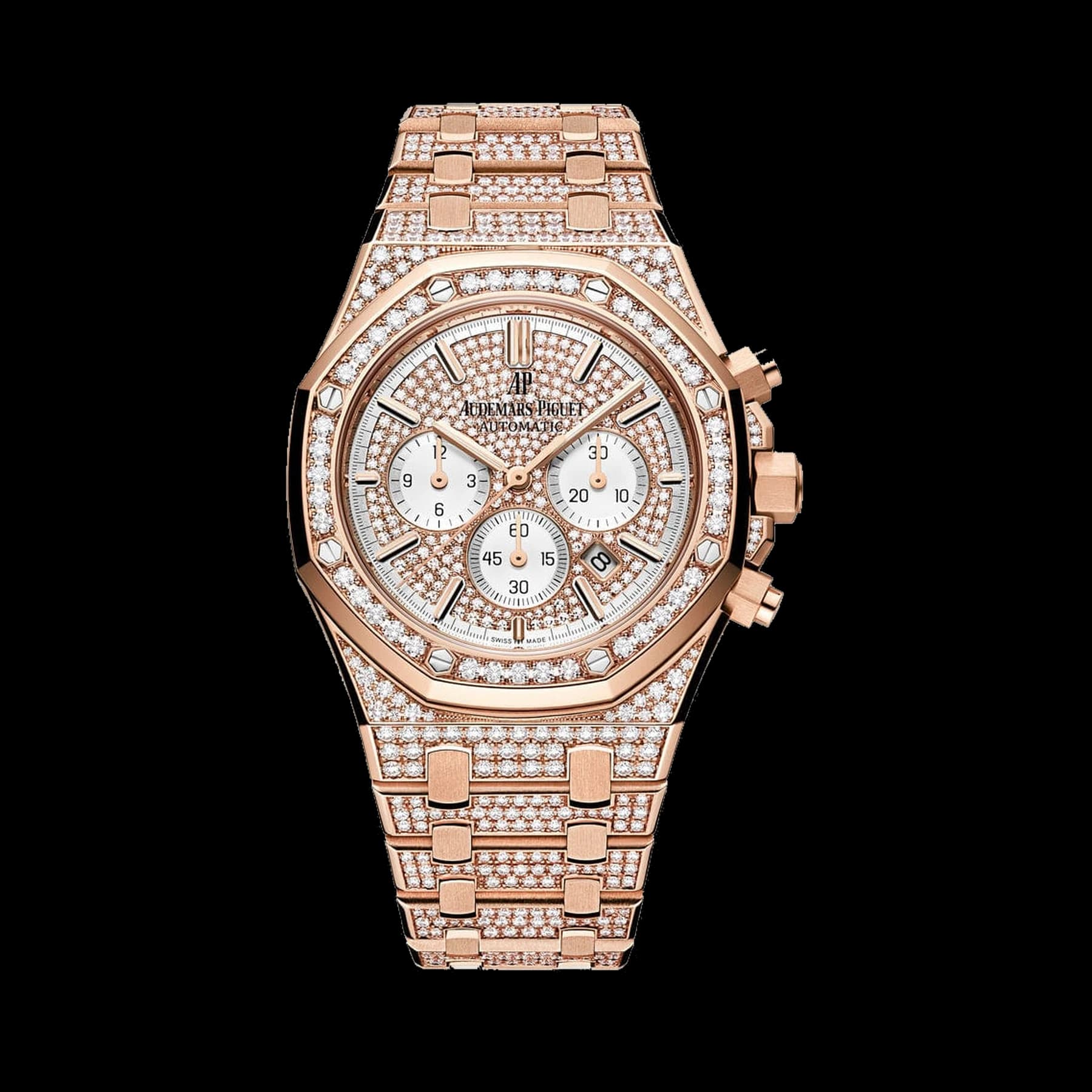 Audemars Piguet Royal Oak 26322OR.ZZ.1222OR.01 Chronograph Rose Gold Pave Diamond