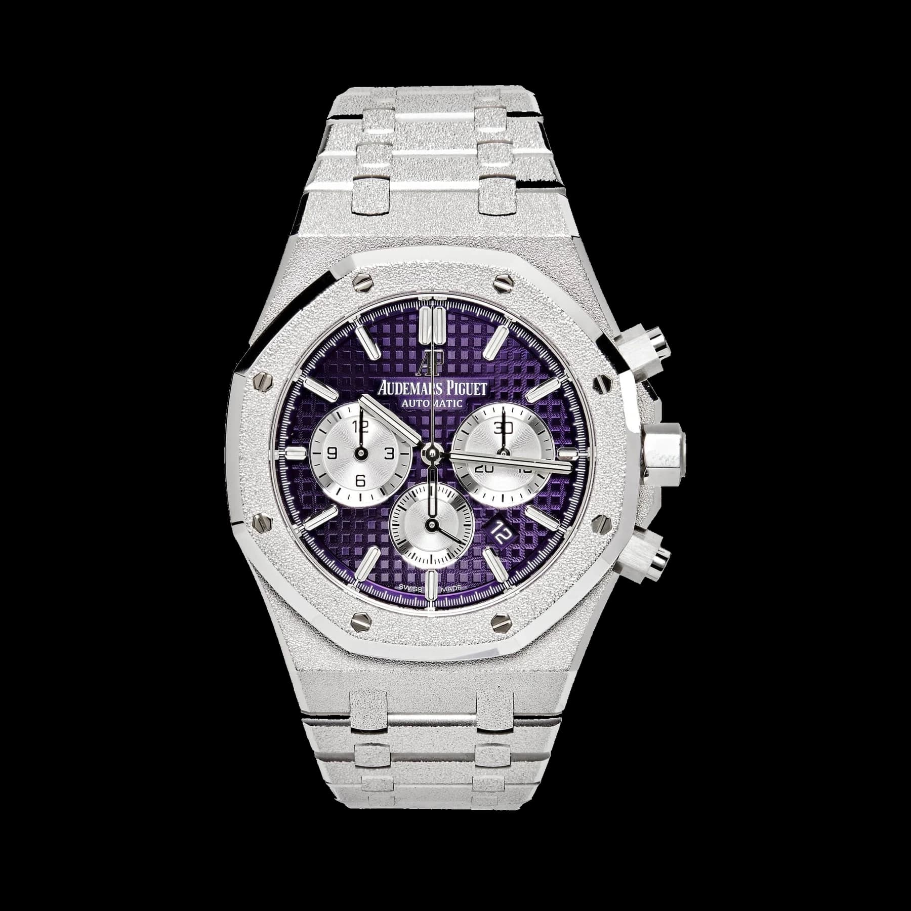 Audemars Piguet Royal Oak 26331BC.GG.1224BC.01 Chronograph Purple Dial Frosted White Gold