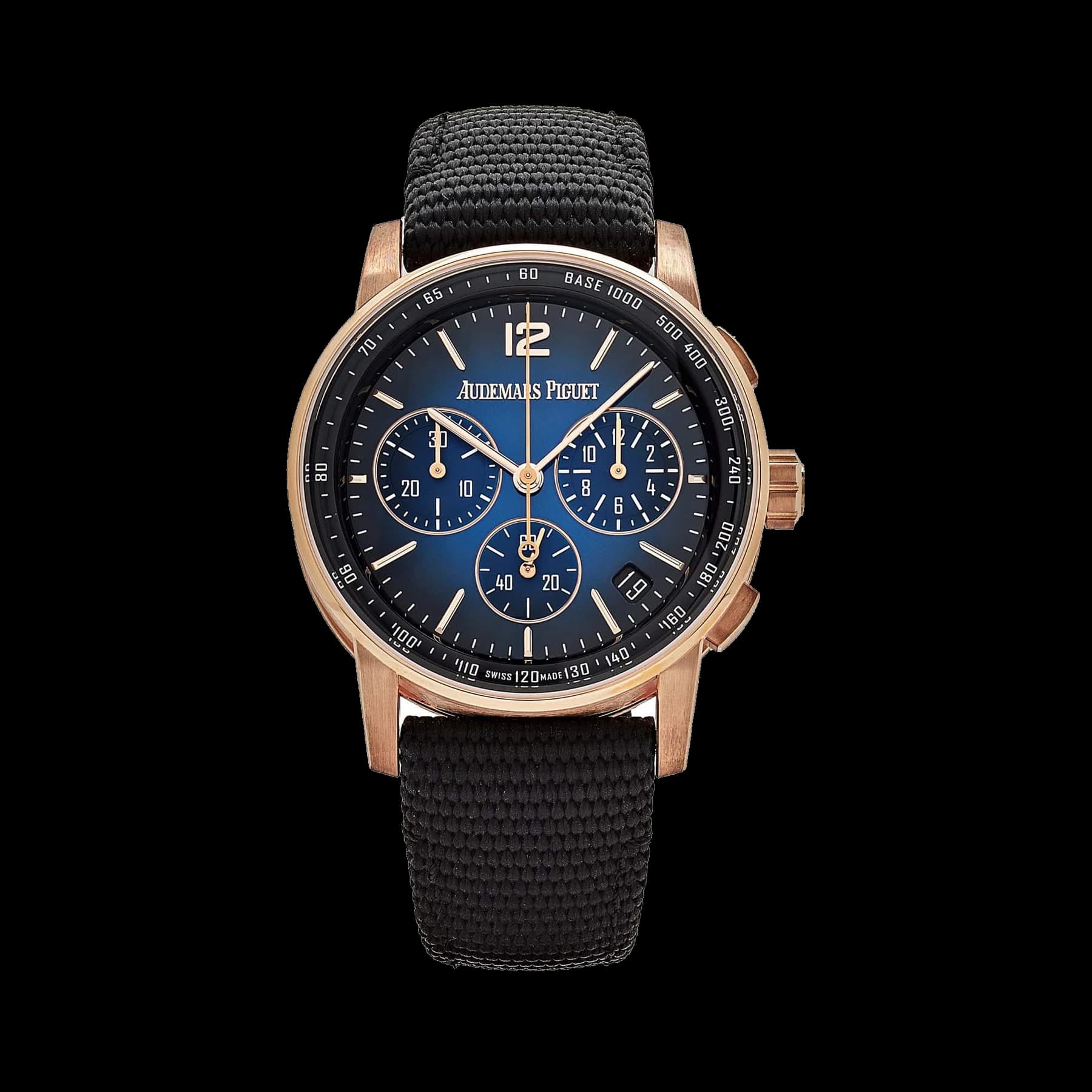 Audemars Piguet Code 11.59 26393OR.OO.A002KB.03 Selfwinding Chronograph Rose Gold Blue Dial