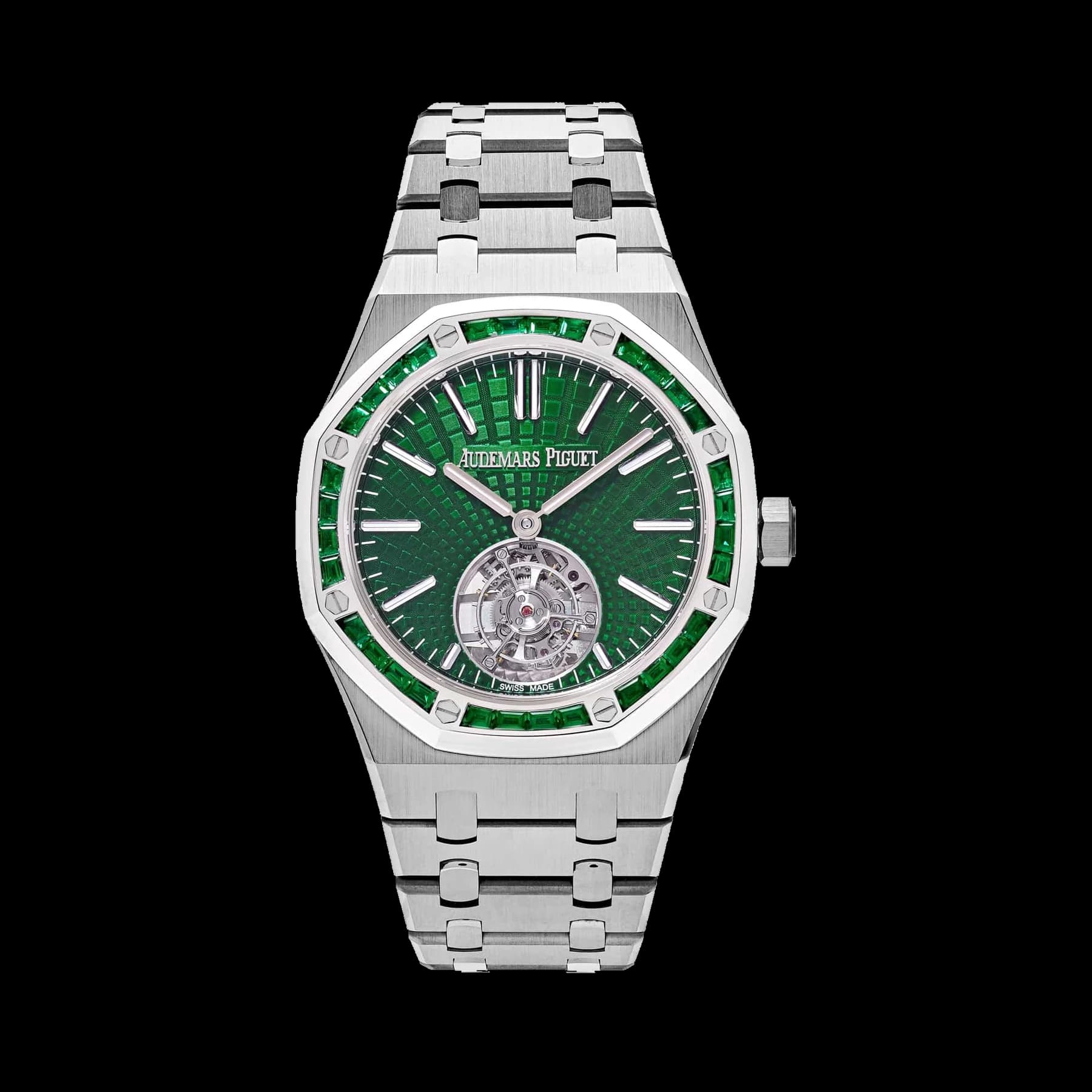 Audemars Piguet Royal Oak 26532IC.EE.1220TI.01 Selfwinding Flying Tourbillon Titanium White Gold Emerald Bezel Limited Edition of 15 (2024)