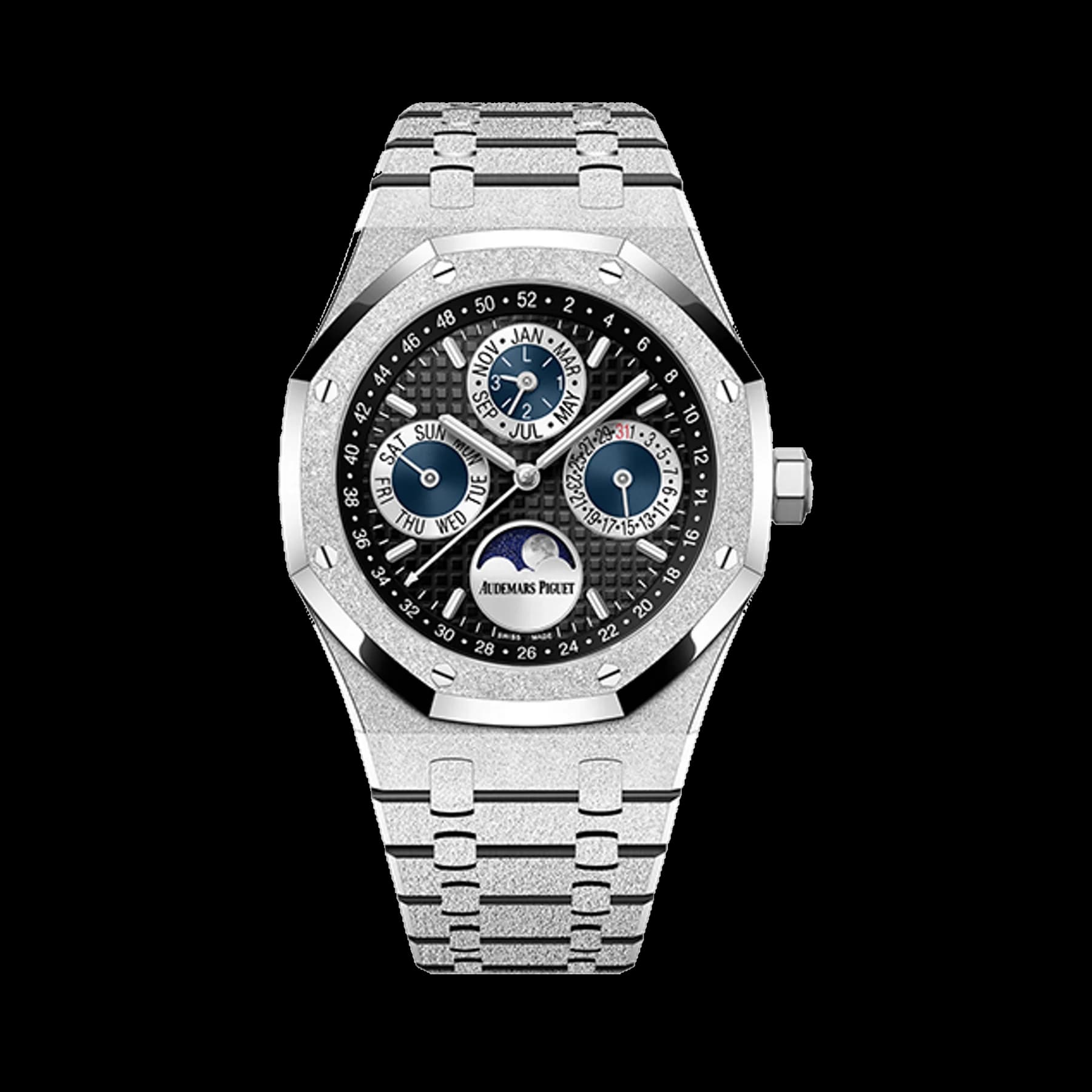 Audemars Piguet Royal Oak 26574BC.GG.1224BC.01 Frosted Gold Perpetual Calendar 18-carat white gold