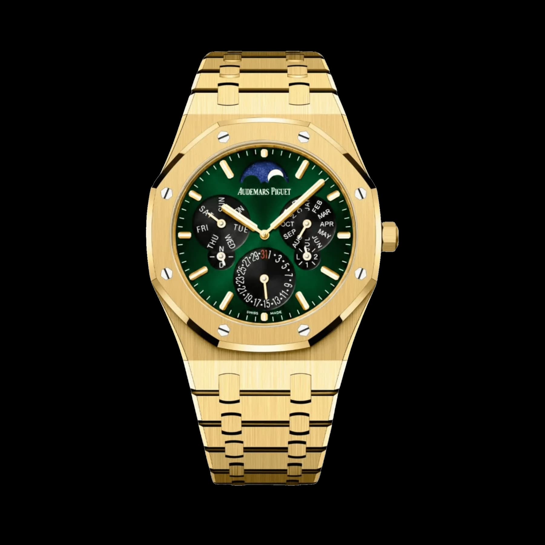 Audemars Piguet Royal Oak 26586BA.OO.1240BA.98 Perpetual Calendar RD2 Ultra-Thin Yellow Gold Green Dial Limited Edition of 50