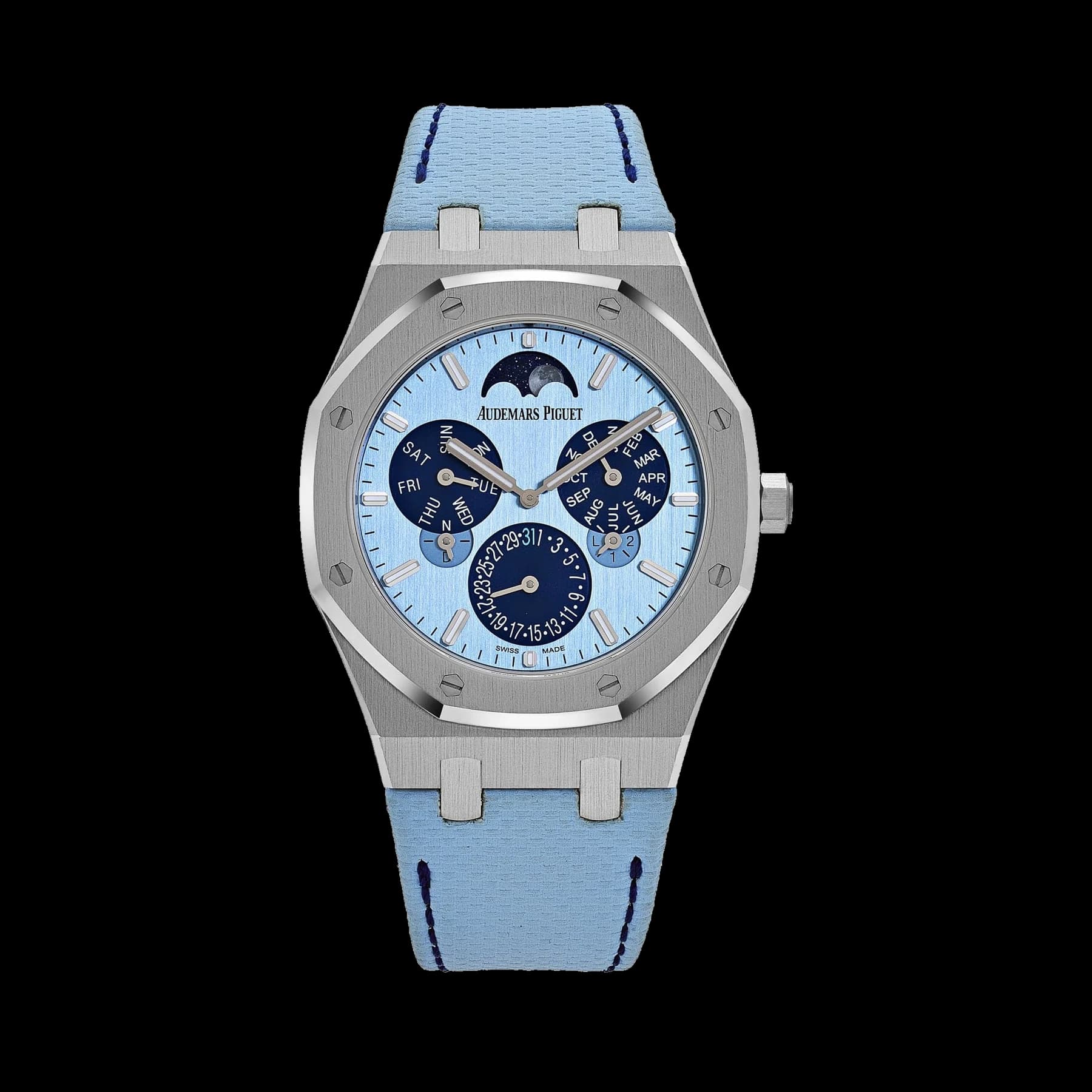 Audemars Piguet Royal Oak 26586BC.OO.1240.BC.99 Perpetual Calendar RD2 Ultra-Thin “Luminary” White Gold Light Blue Limited Edition of 25