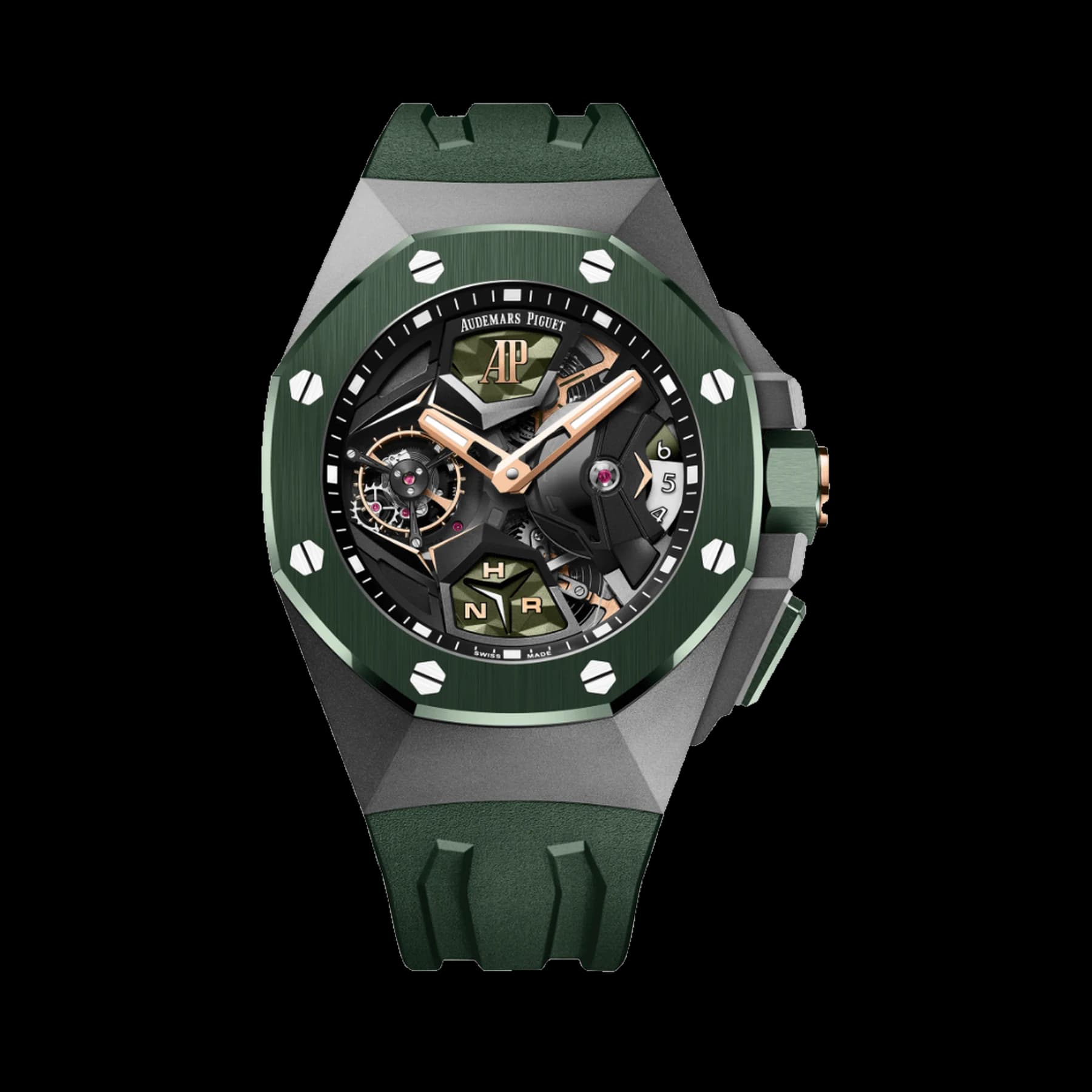 Audemars Piguet Royal Oak Concept 26589IO.OO.D056CA.01 Flying Tourbillon GMT Titanium Green Ceramic