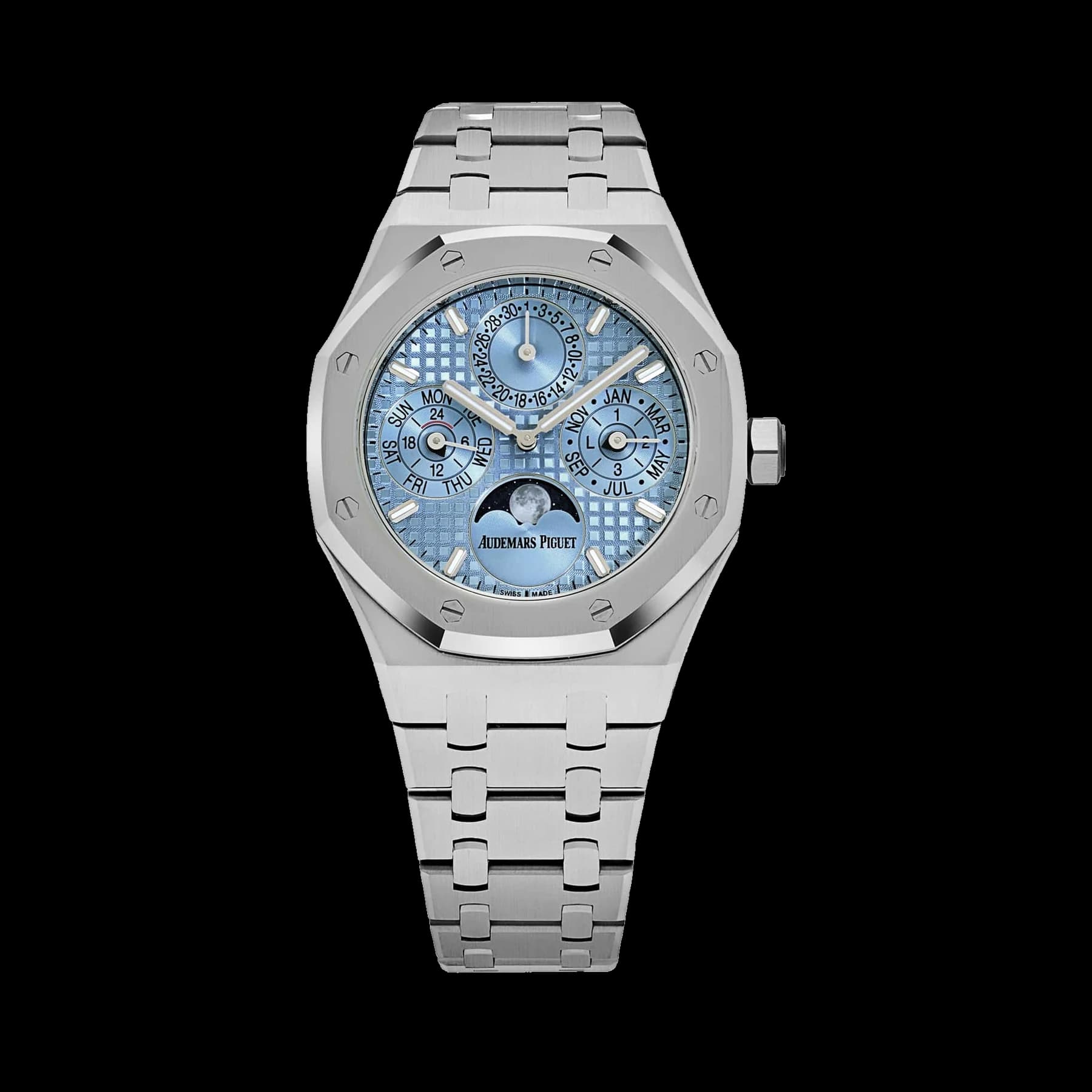Audemars Piguet Royal Oak 26684ST.OO.1356ST.01 Perpetual Calendar Stainless Steel Light Blue Dial