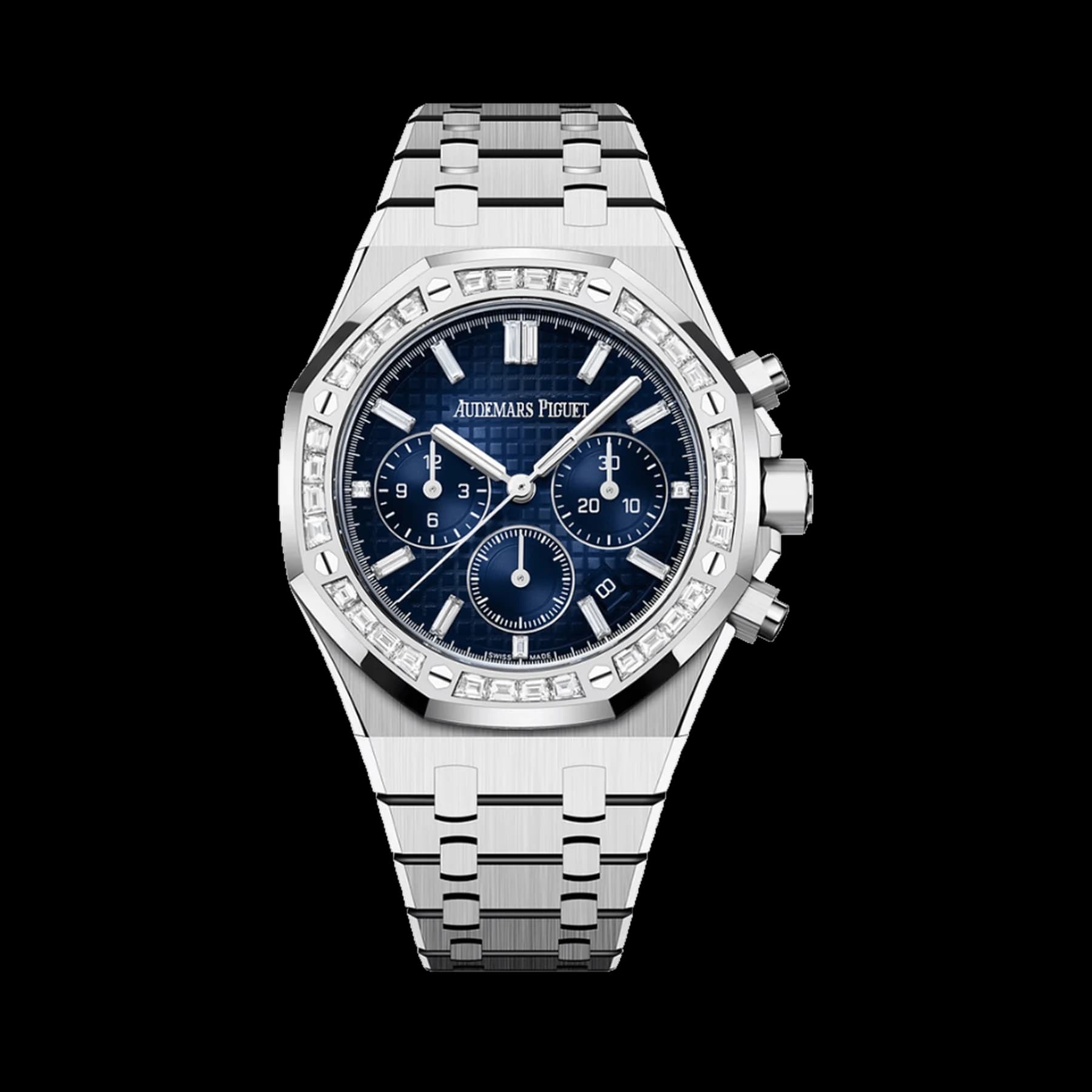 Audemars Piguet Royal Oak Chronograph 26715BC.ZZ.1356BC.01 White Gold Diamond Bezel Smoked-Blue Dial