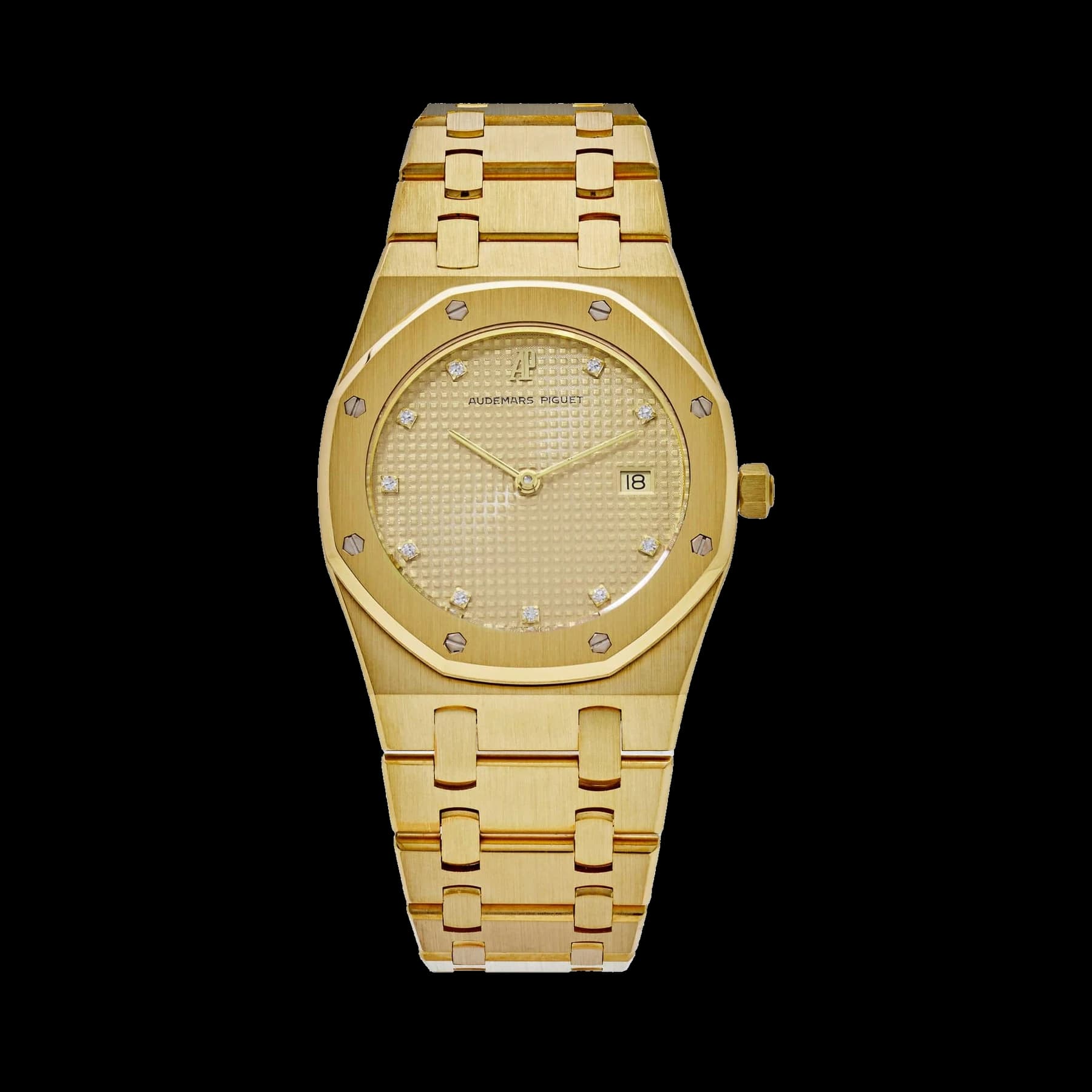 Audemars Piguet Royal Oak 56175BA Vintage Yellow Gold Champagne Diamond Dial