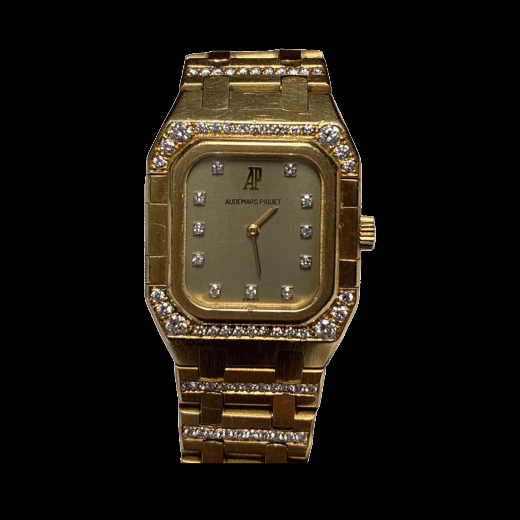 Audemars Piguet Royal Oak Rectangular 6015BA Vintage 'Ladies' Yellow Gold Diamond-Set Quartz (1982)