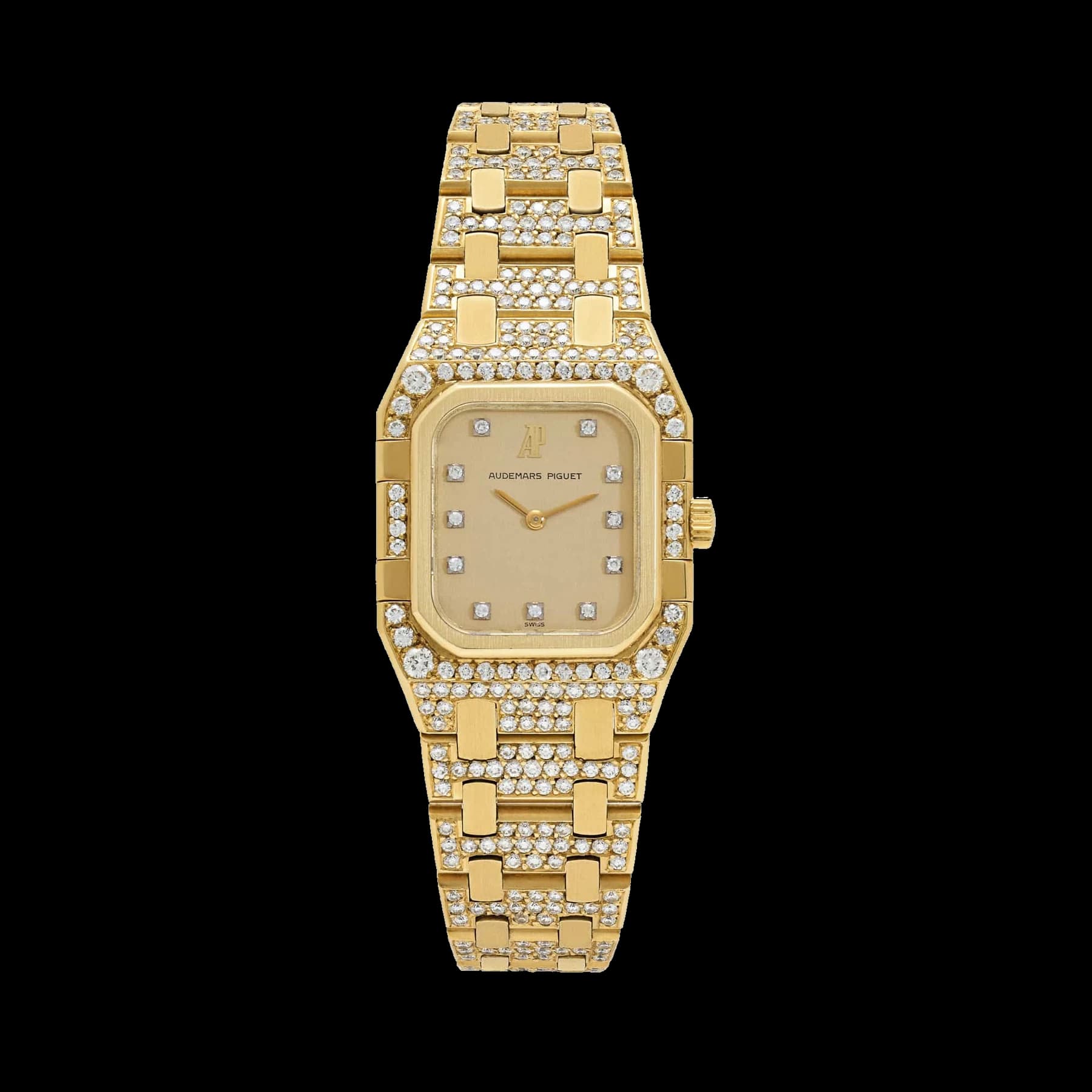 Audemars Piguet Royal Oak Rectangular 6028BA Vintage 'Ladies' Yellow Gold Diamond-Set Quartz (1983)