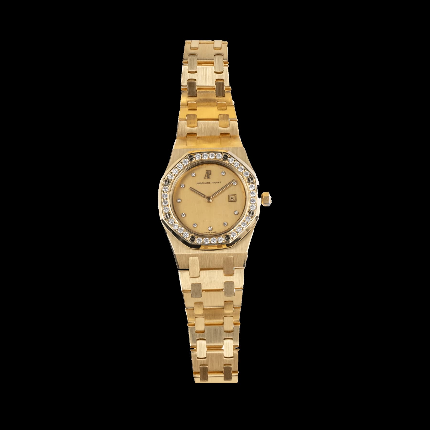 Audemars Piguet Royal Oak Vintage 6048BA 'Ladies' Yellow Gold Champagne Diamond Dial Diamond Bezel Quartz