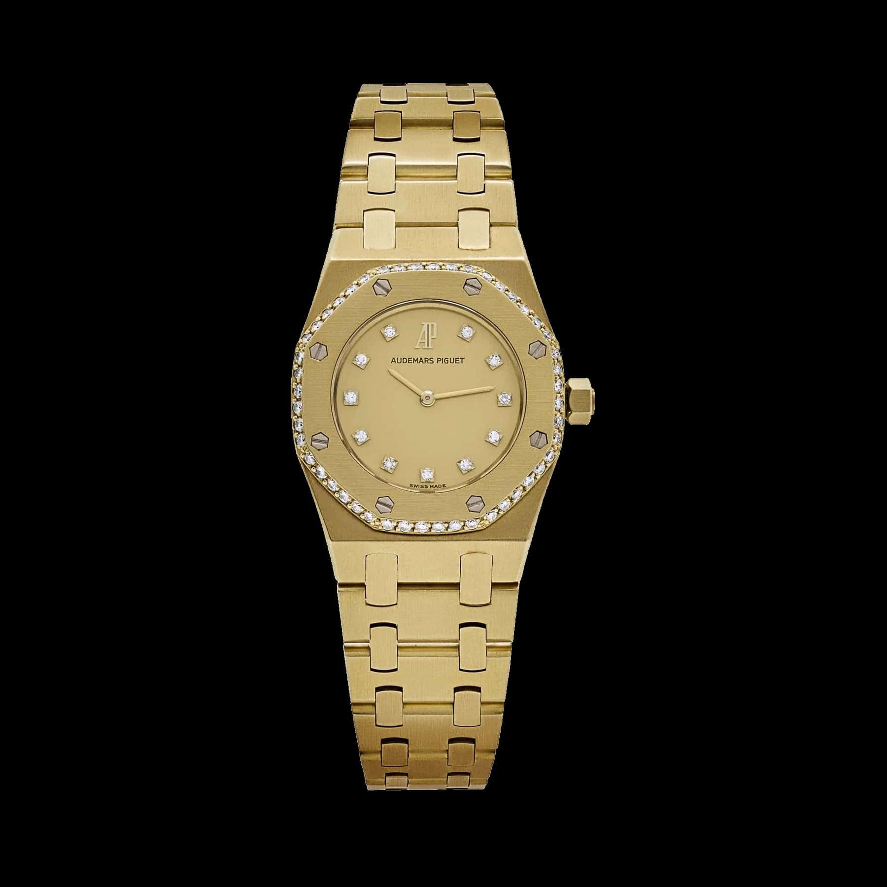 Audemars Piguet Royal Oak Vintage 6164/516 'Ladies' Yellow Gold Champagne Diamond Dial Diamond Bezel