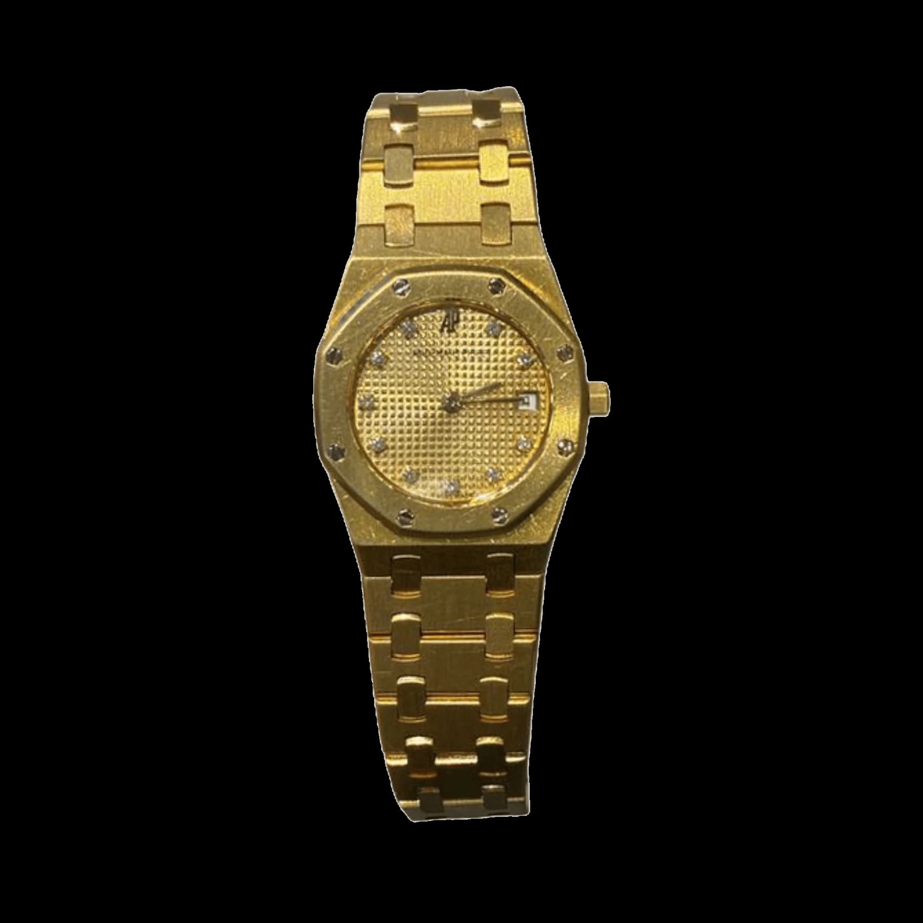 Audemars Piguet Royal Oak 66270BA.OO.0722BA.08 Yellow Gold Champagne Diamond Dial Quartz