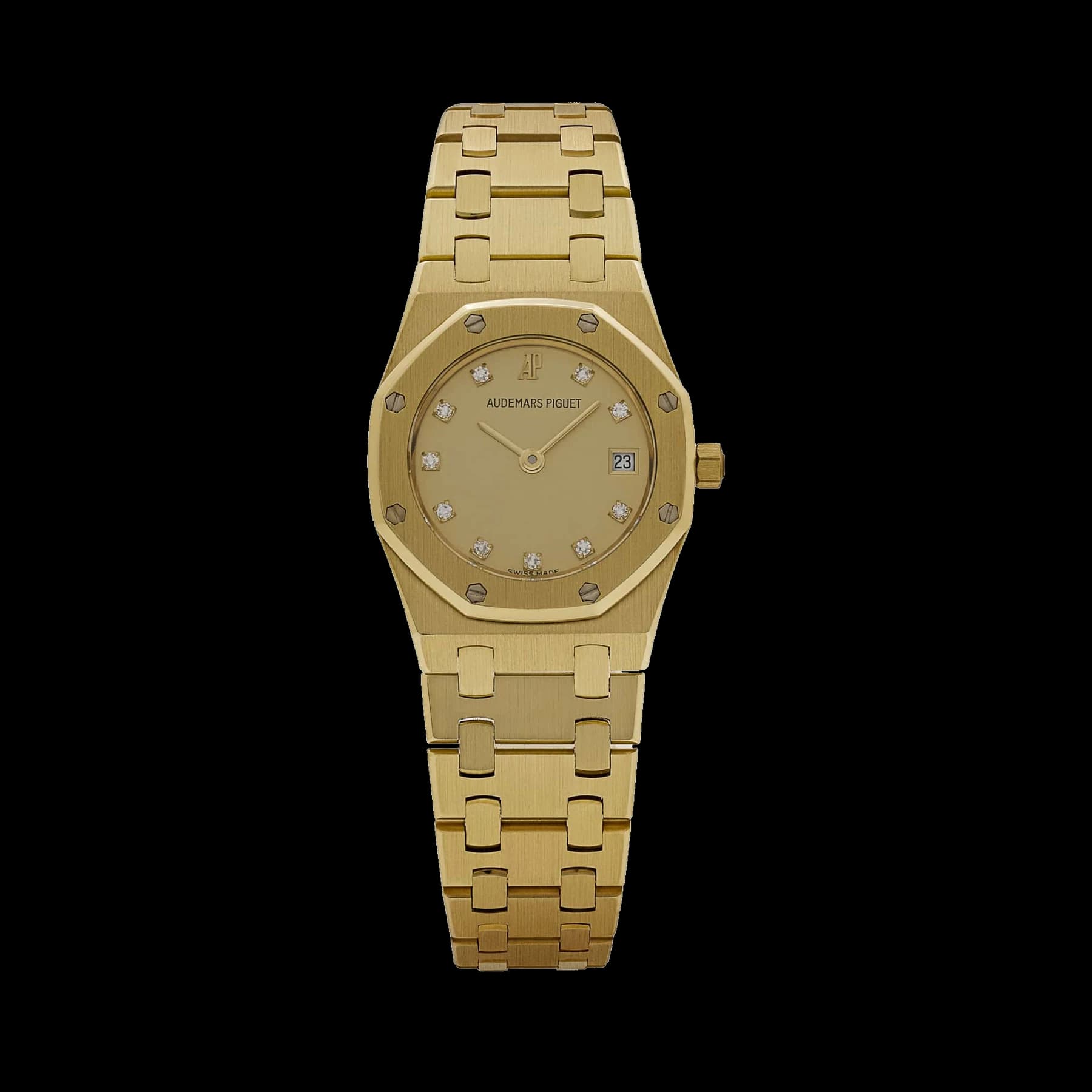 Audemars Piguet Royal Oak 66270BA Yellow Gold Champagne Diamond Dial Quartz (1988)