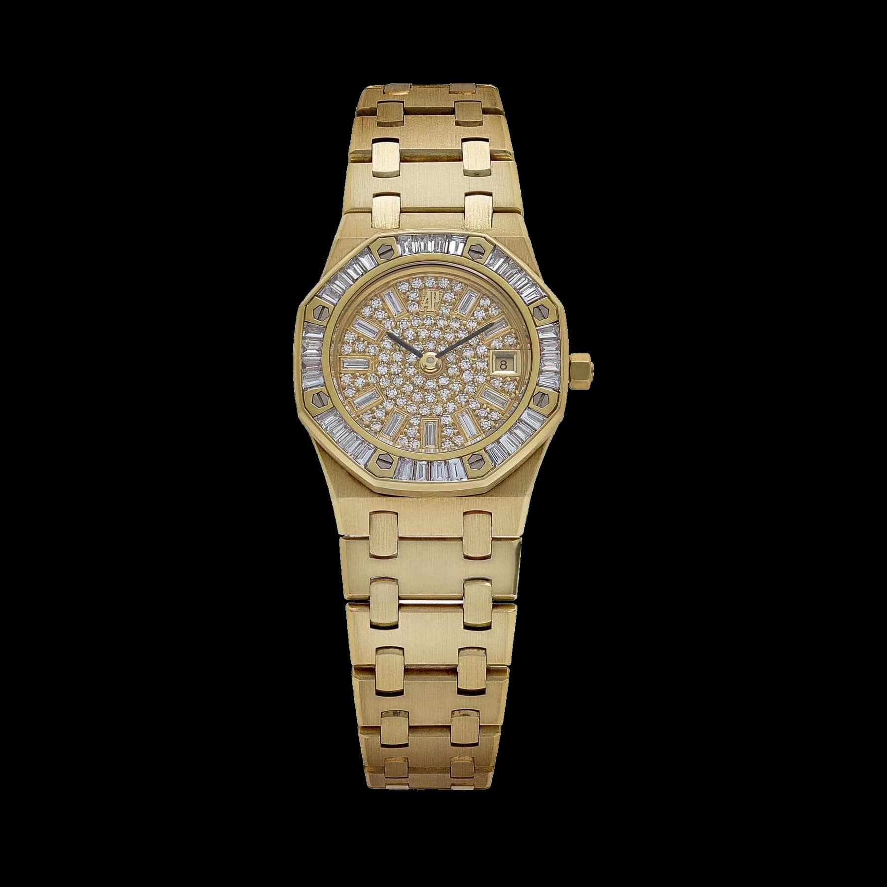 Audemars Piguet Royal Oak Vintage 66464BA.Z.0722BA.01 'Ladies' Yellow Gold Diamond Dial Diamond Bezel Quartz