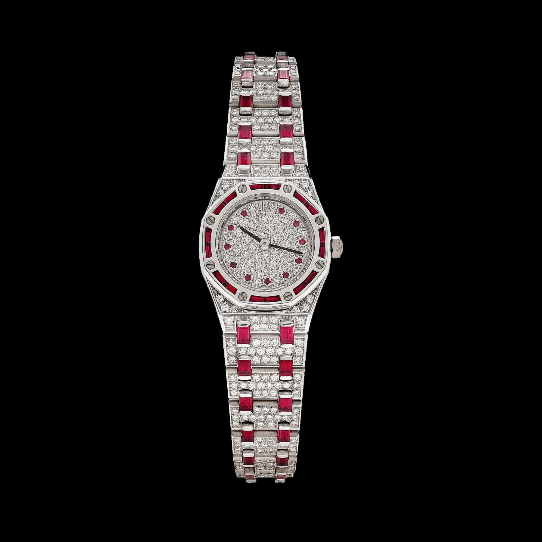 Audemars Piguet Royal Oak 67169BC.RR.1114BC.01 Vintage 'Ladies' White Gold Diamond and Ruby Set Quartz (1997)