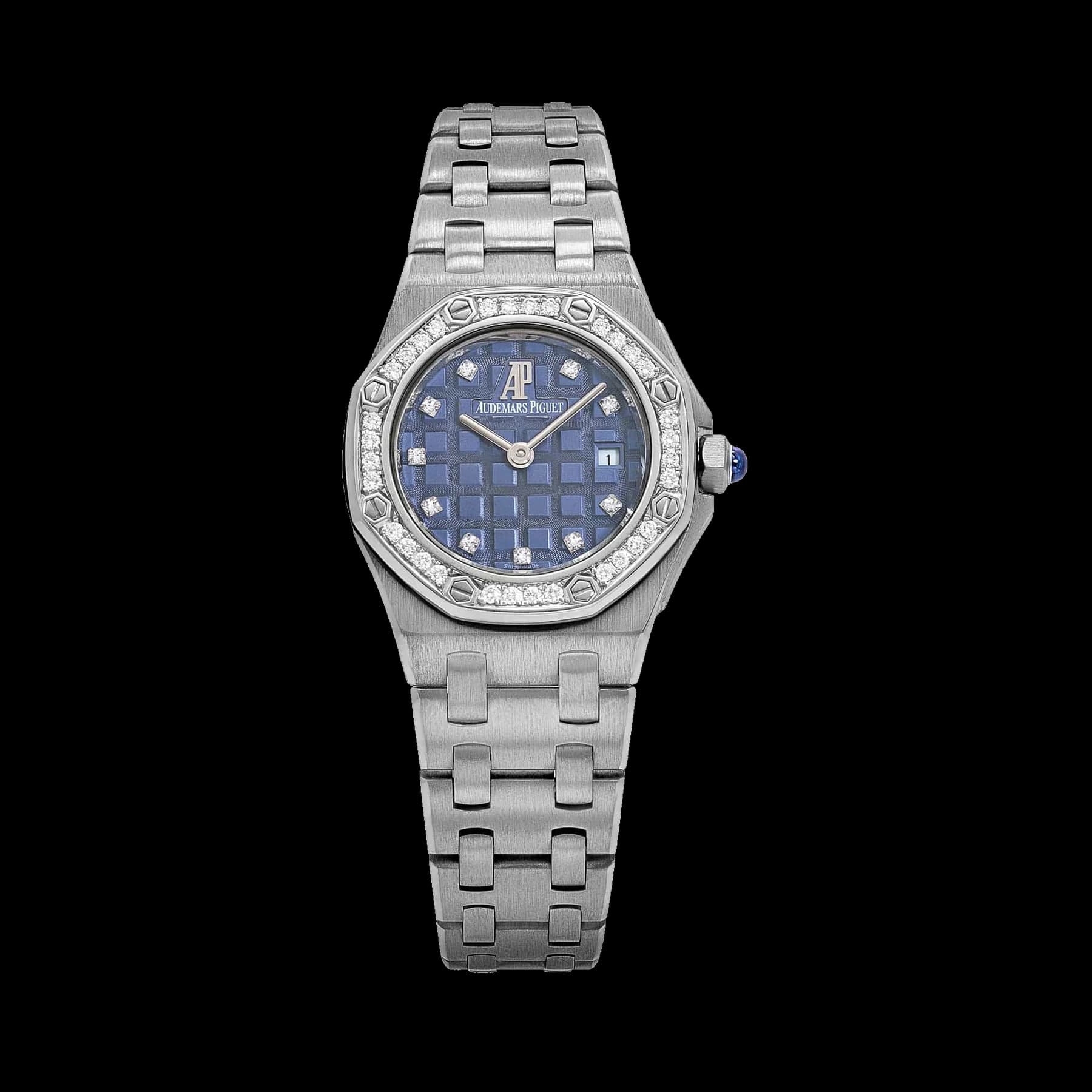 Audemars Piguet Royal Oak Offshore Vintage 67451BC.Z.1108BC.03 'Ladies' White Gold Blue Diamond Dial Diamond Bezel Quartz (2004)