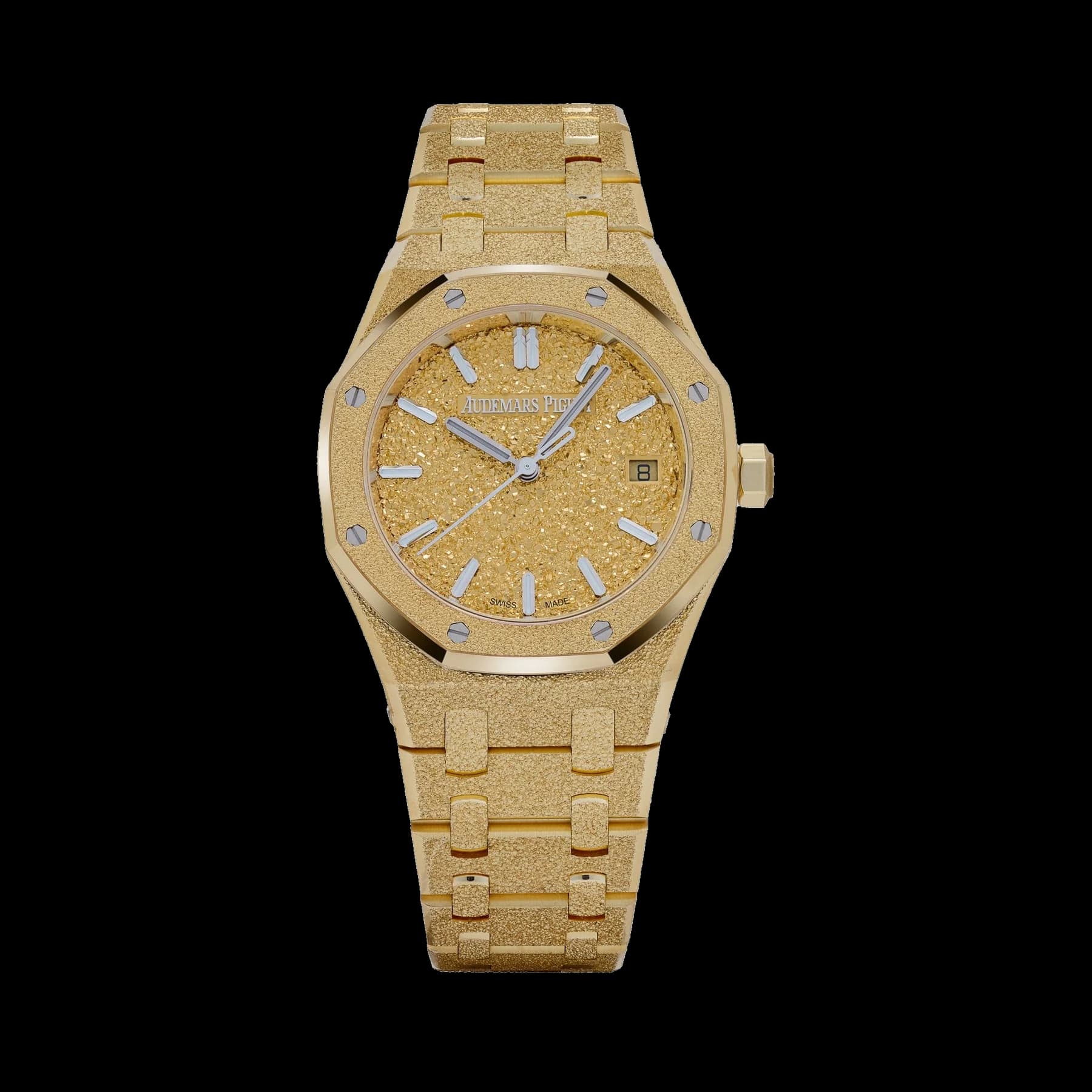 Audemars Piguet Royal Oak 77450BA.GG.1361BA.01 Frosted Yellow Gold Crystal Sand Dial