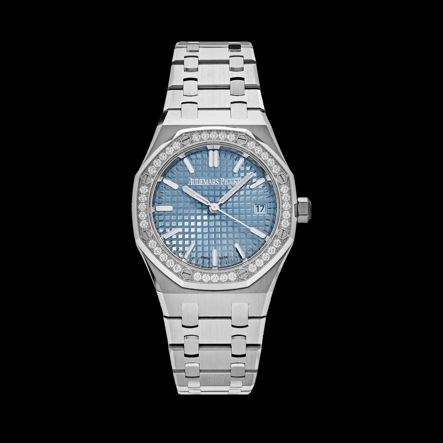 Audemars Piguet Royal Oak 77451ST.ZZ.1361ST.01 'Ladies' Selfwinding '50th Anniversary' Stainless Steel Light Blue Dial Diamond Bezel (2023)