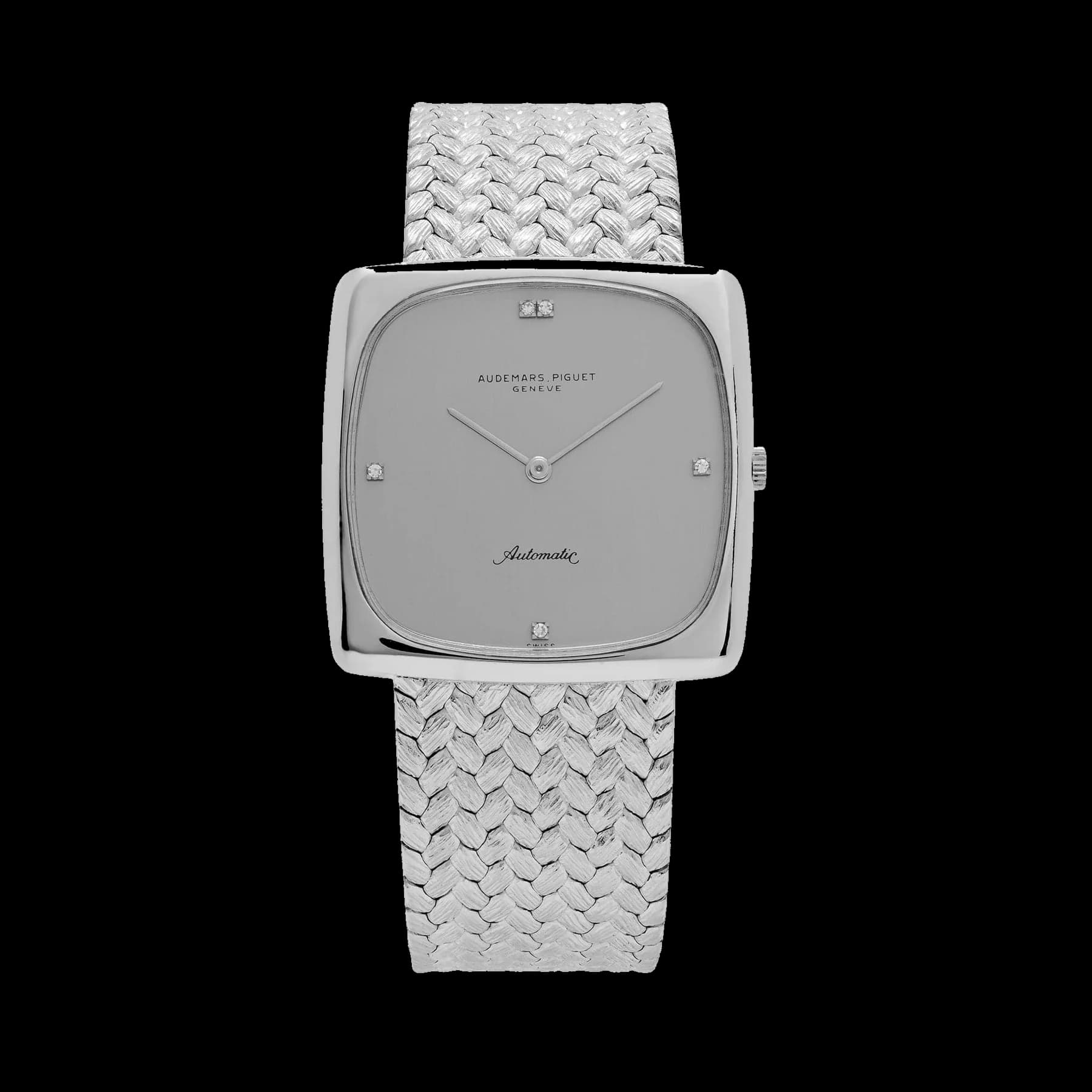 Audemars Piguet Jumbo Square White Gold Silver Diamond Dial