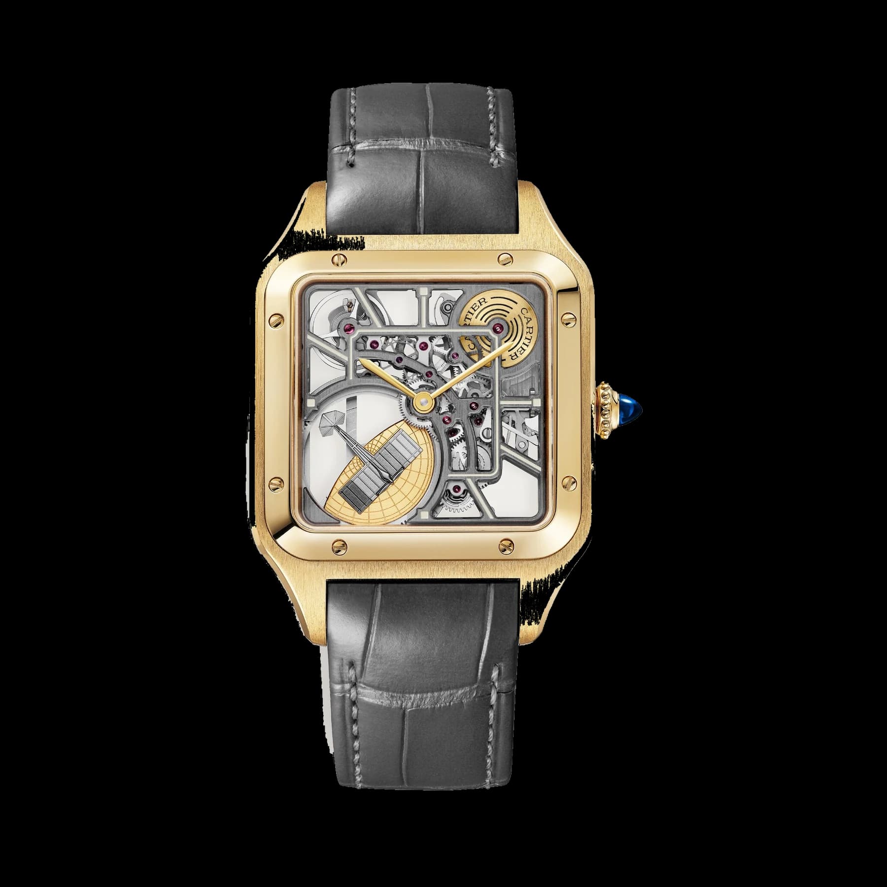 Santos-Dumont skeleton watch equipped with a micro-rotor