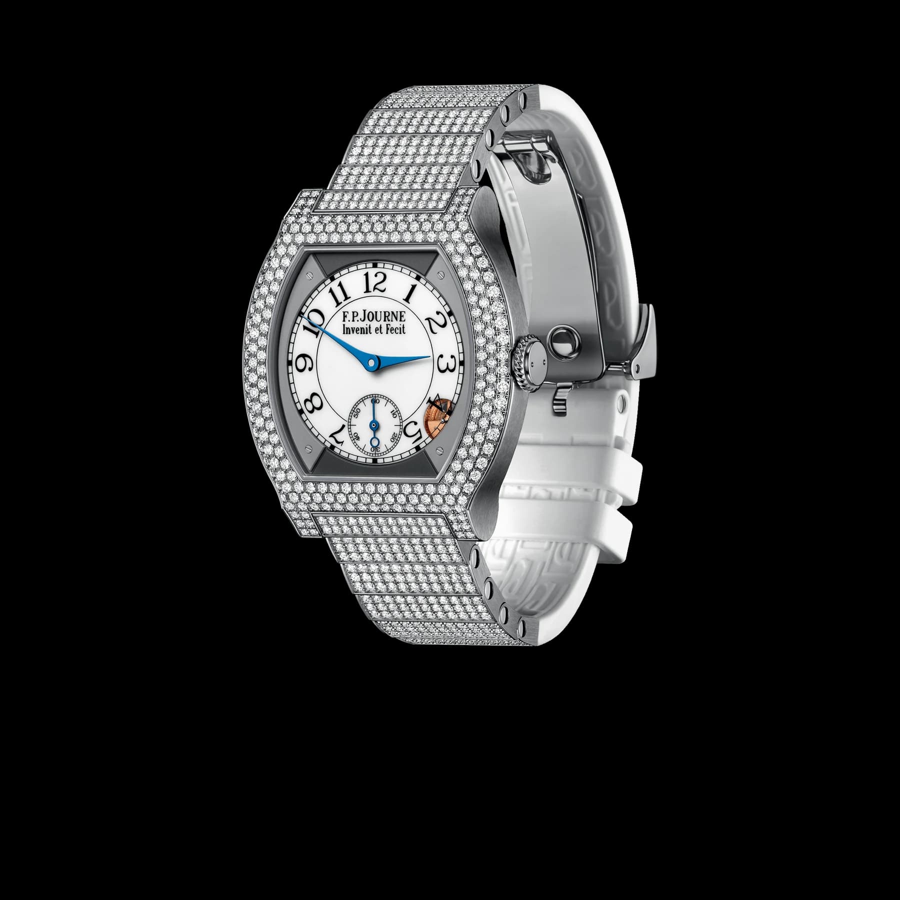 F.P.Journe élégante 40 mm Titanium with 12 rows of diamonds and set bracelet