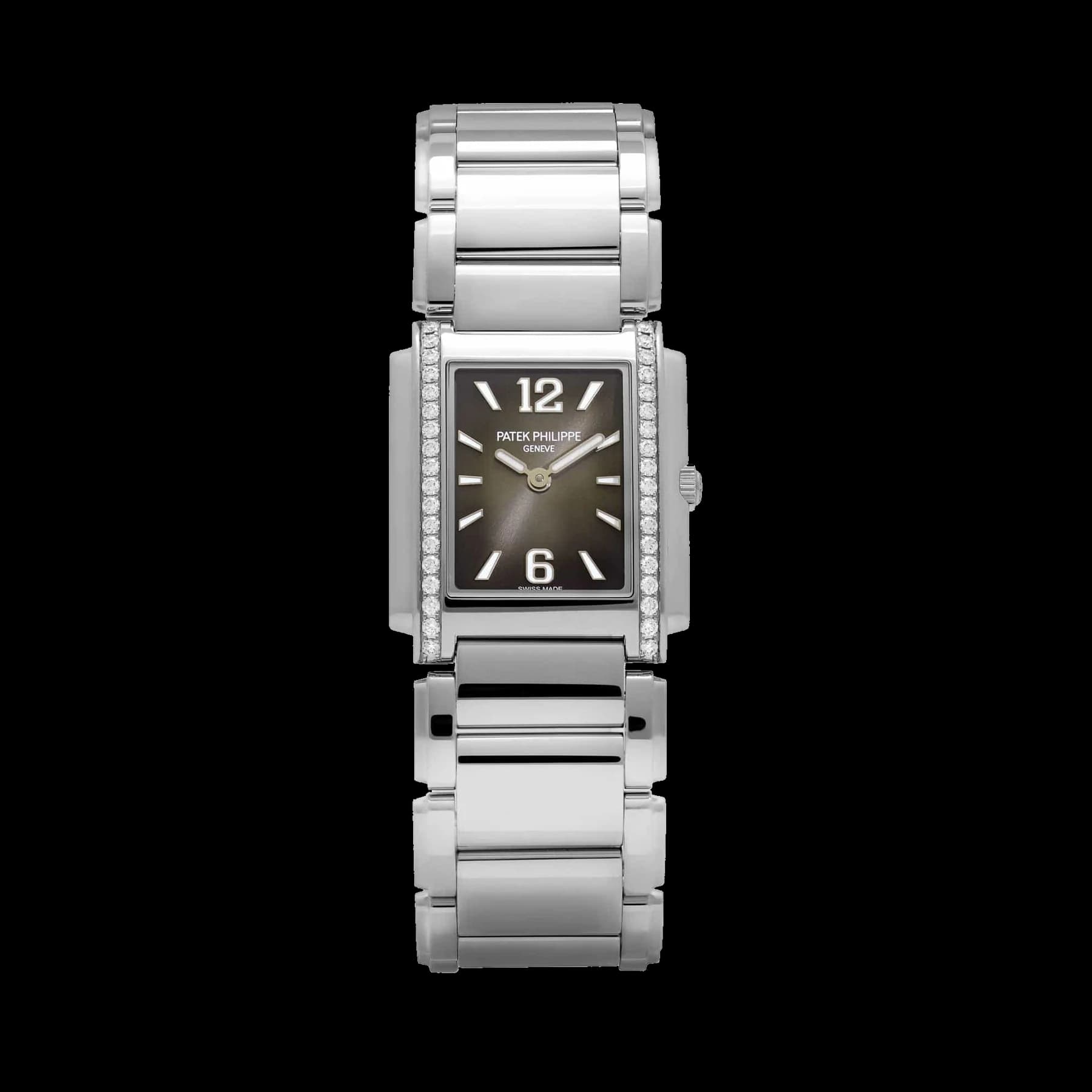 Patek Philippe Twenty-4 4910/1200A-010 'Ladies' Stainless Steel Gray Dial Diamond Bezel Quartz