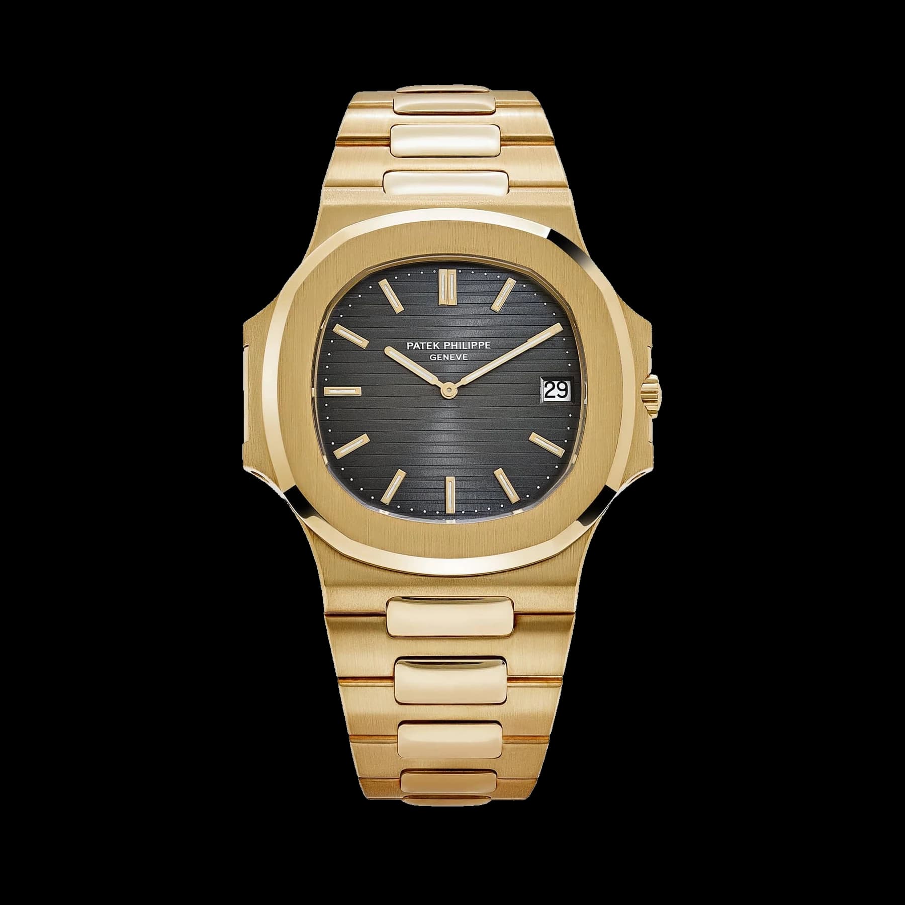 Patek Philippe Nautilus 3700/11J Vintage Yellow Gold Black Ribbed Dial