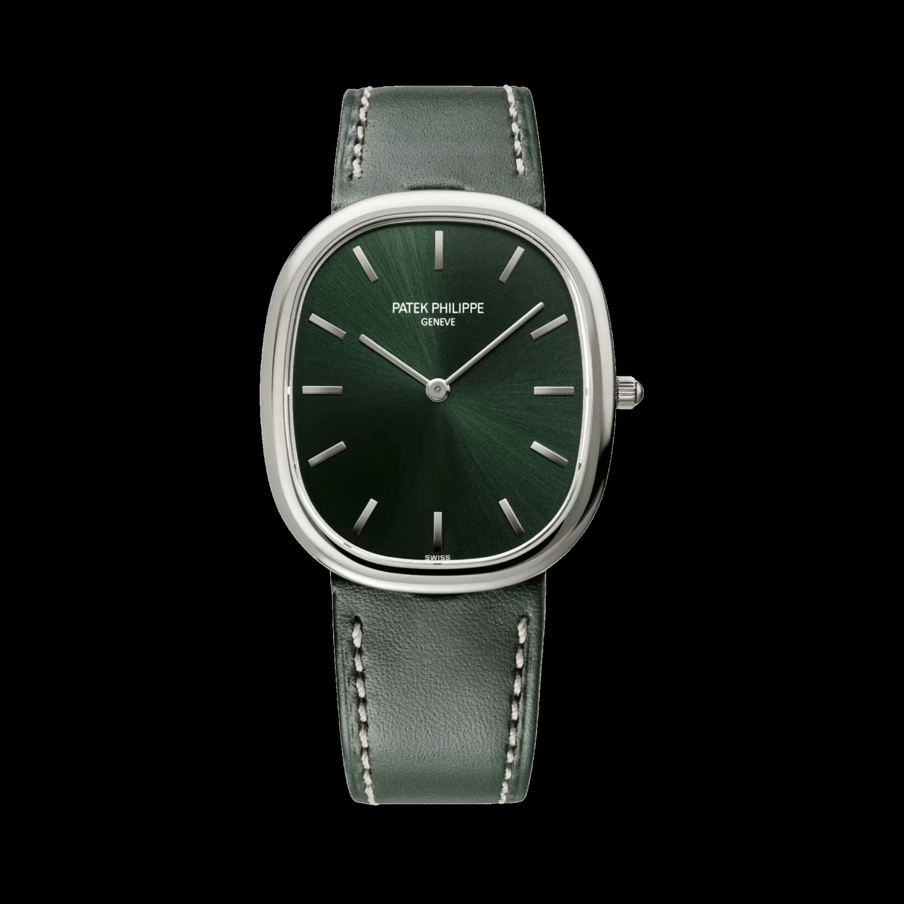 Patek Philippe Golden Ellipse 3738/100G-014 White Gold Olive Green Dial (2026)