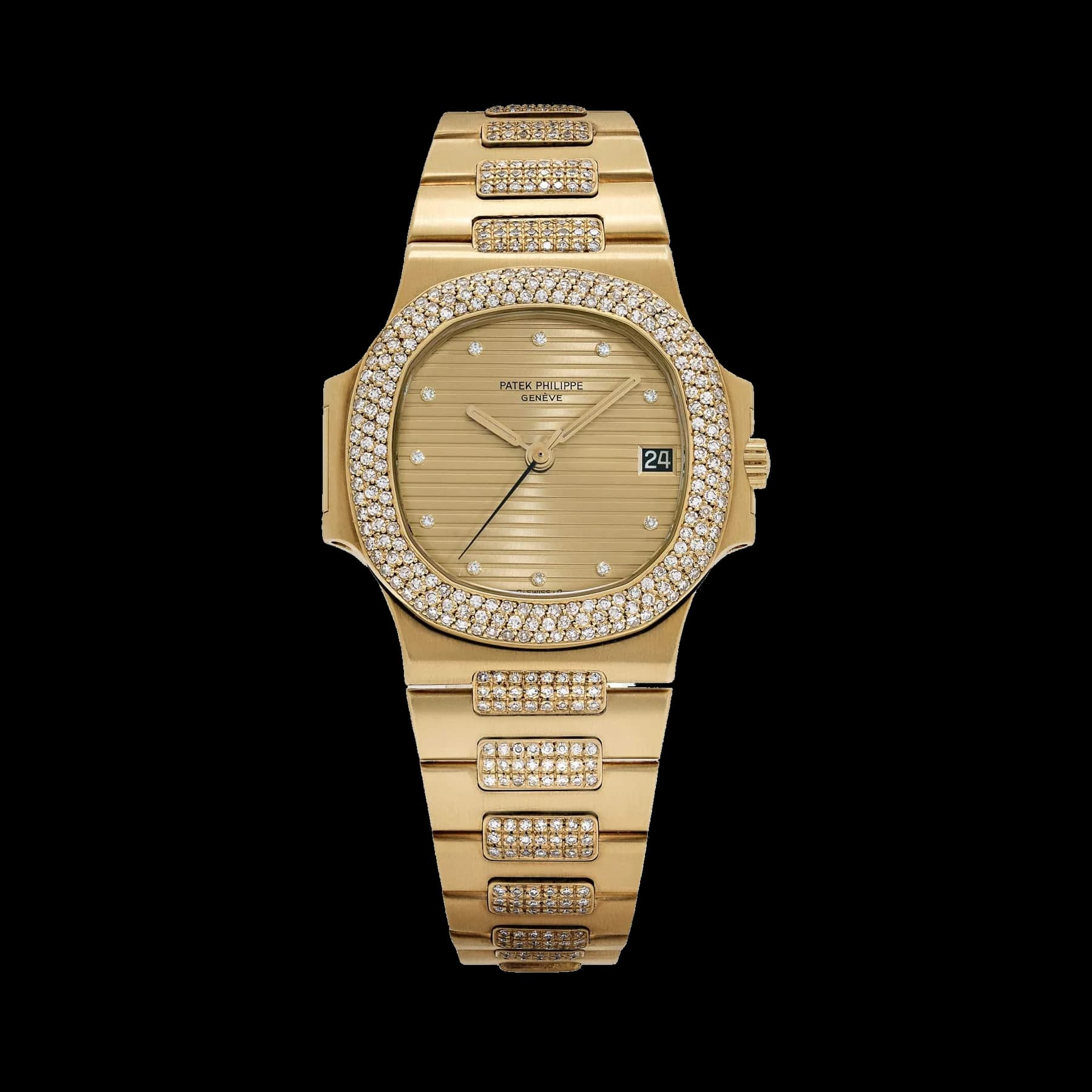 Patek Philippe Nautilus 3800/5 Yellow Gold Glided Gold Diamond Dial