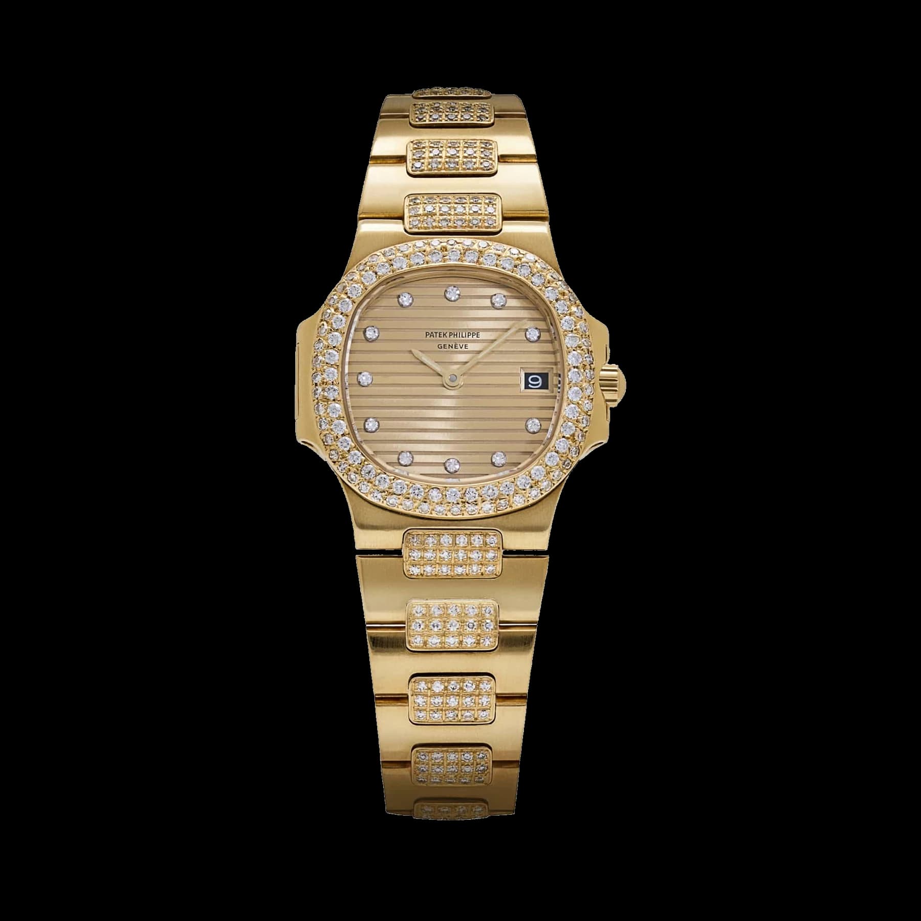 Patek Philippe Nautilus 4700/005 'Ladies' Yellow Gold Champagne Diamond Dial Diamond Bezel (1984)