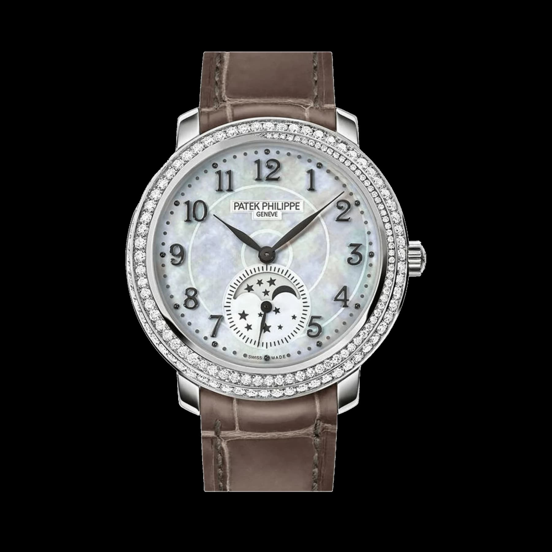 Patek Philippe Complications 4968G-010 'Ladies' Moon Phases White Gold Mother of Pearl Dial Diamond Bezel