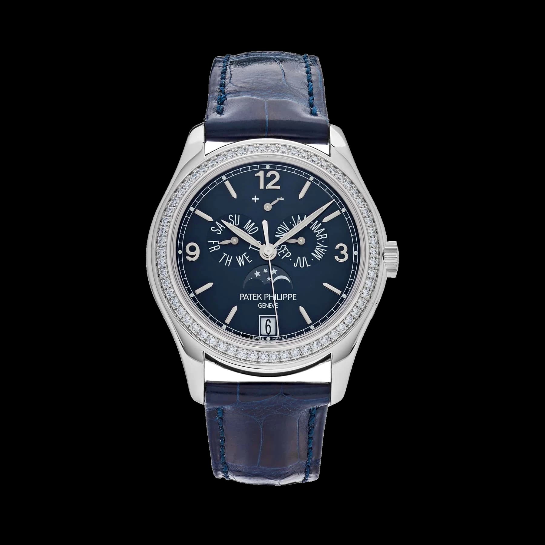 Patek Philippe Complications 5147G-001 Diamond Bezel Annual Calendar Moon Phases