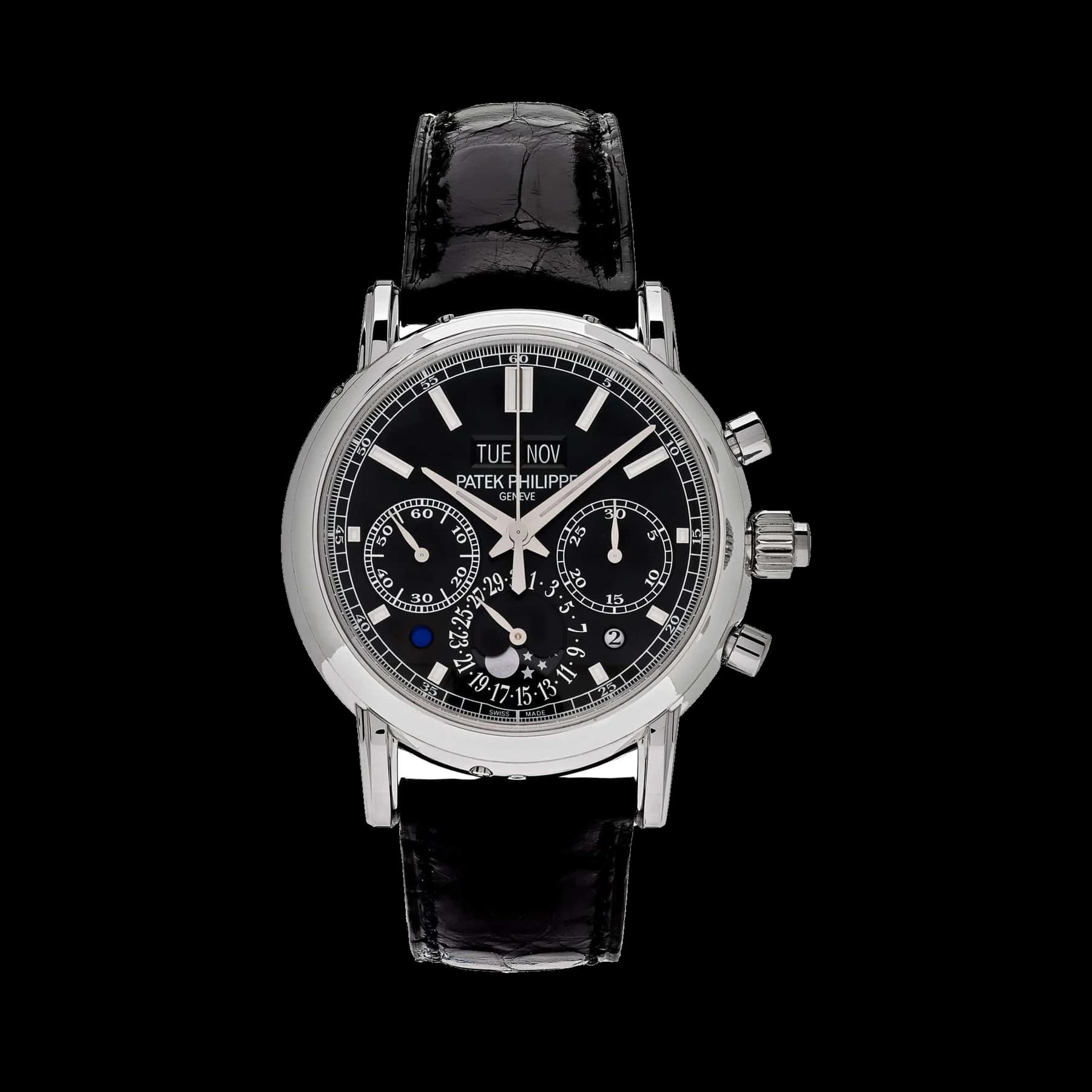 Patek Philippe Grand Complications 5204P-011 Perpetual Calendar Chronograph Platinum Black Dial