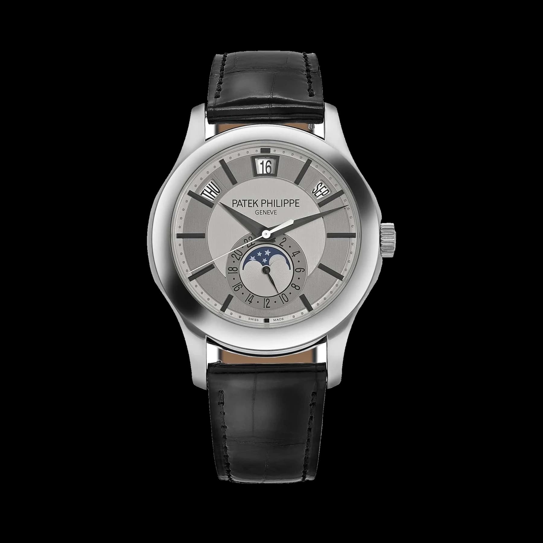 Patek Philippe Complications 5205G-001 Annual Calendar White Gold Silver Dial