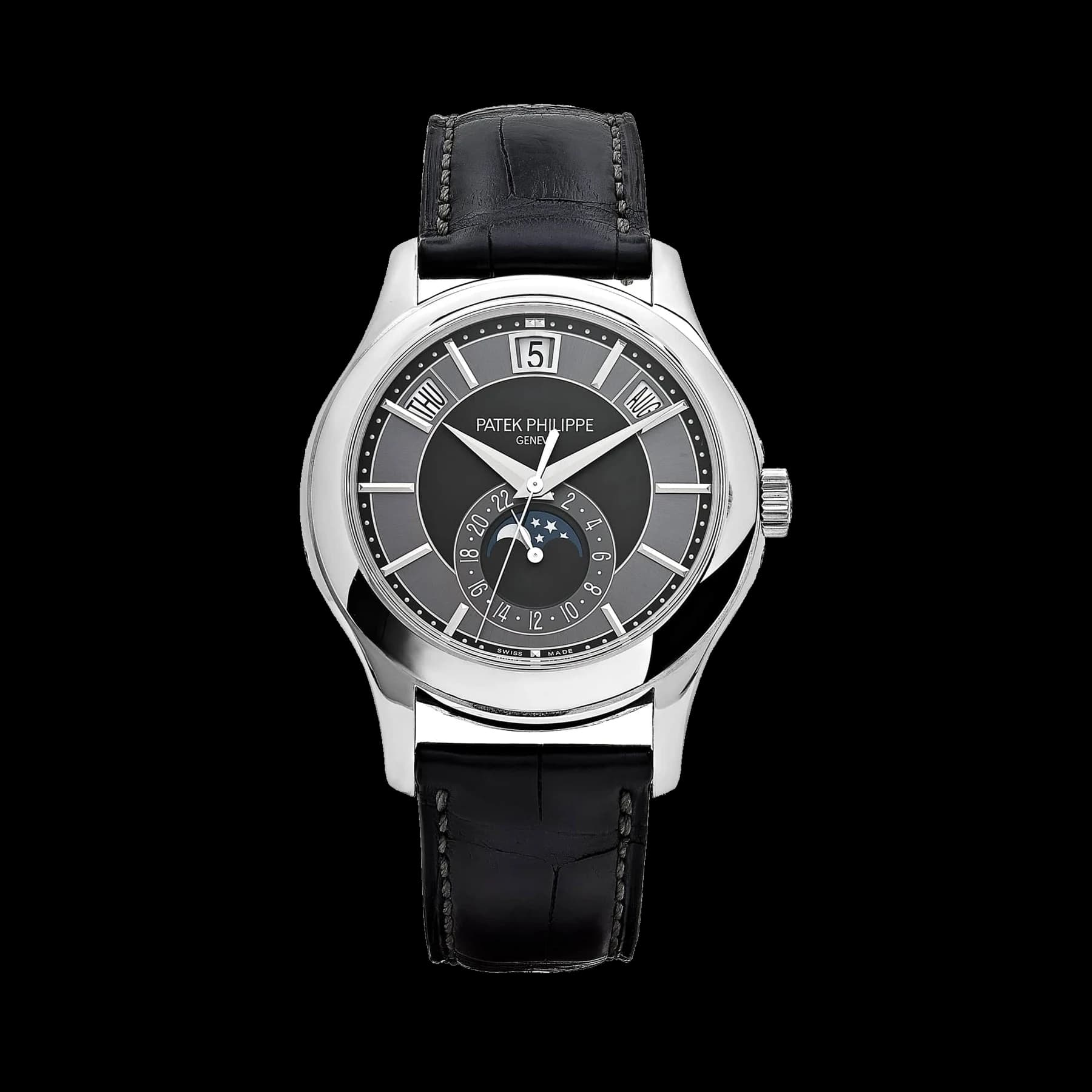 Patek Philippe Complications 5205G-010 Annual Calendar White Gold Black Dial