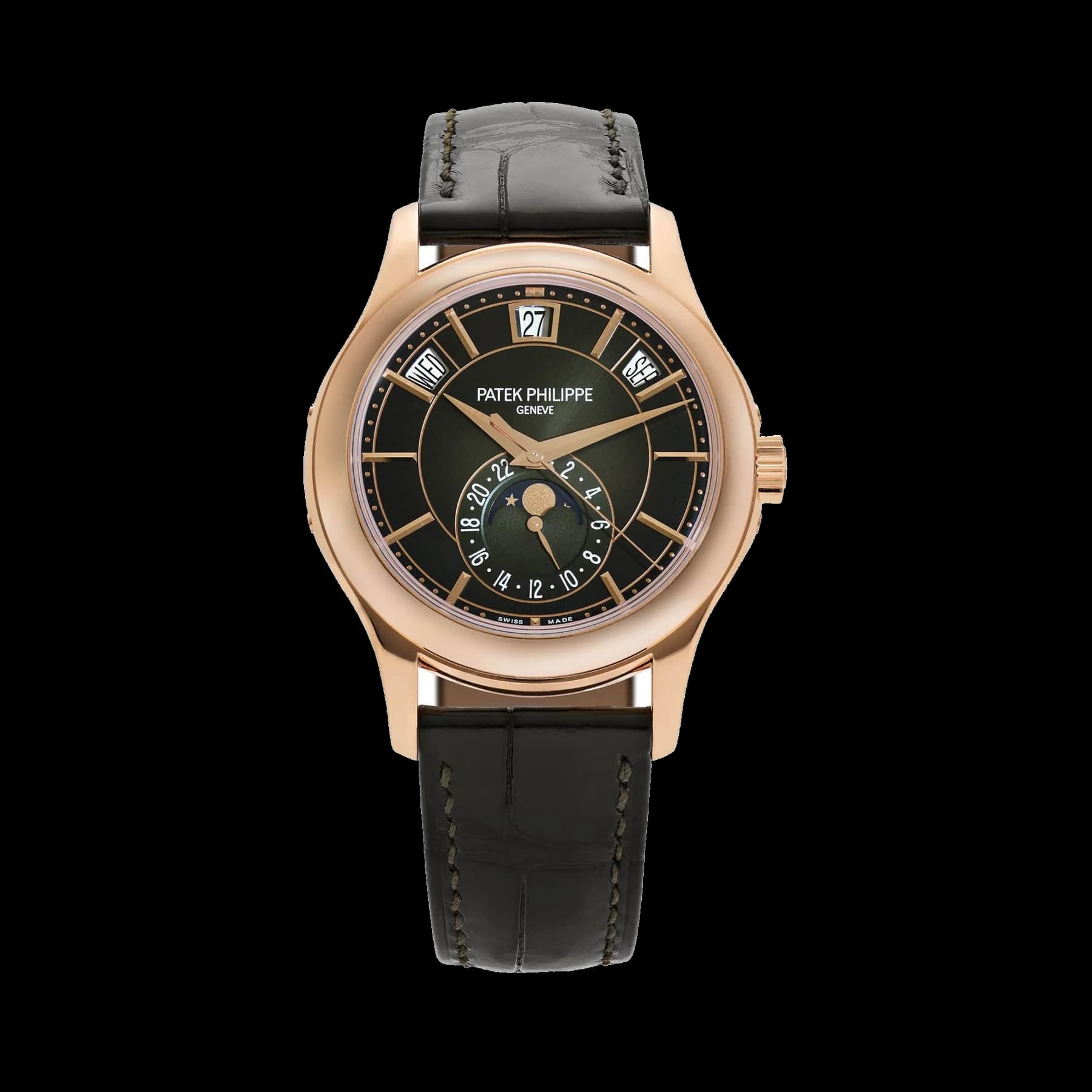 Patek Philippe Complications 5205R-011 Annual Calendar Moon Phases Rose Gold Green Dial (2026)