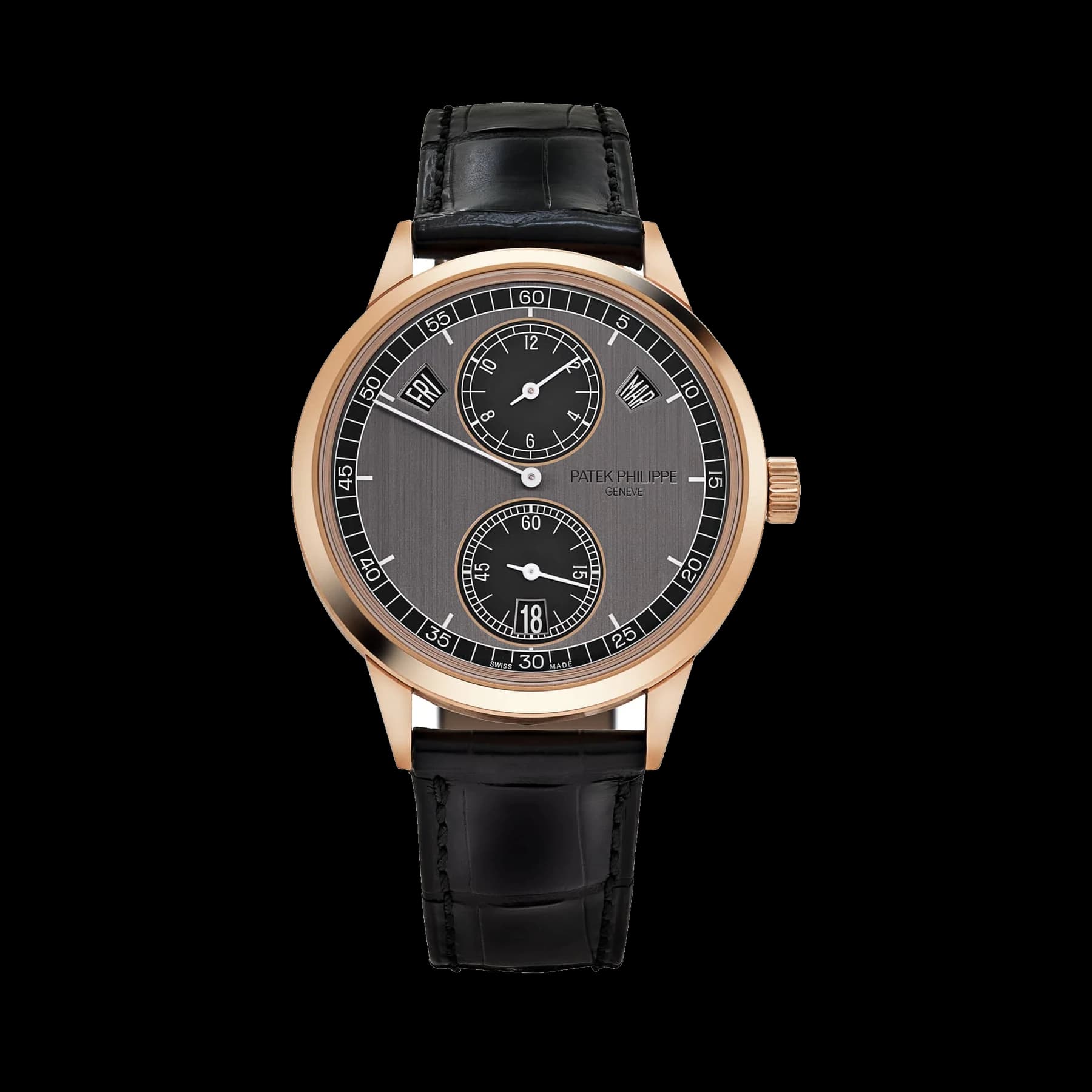Patek Philippe Complications 5235/50R-001 Annual Calendar Regulator Display Rose Gold Gray Dial
