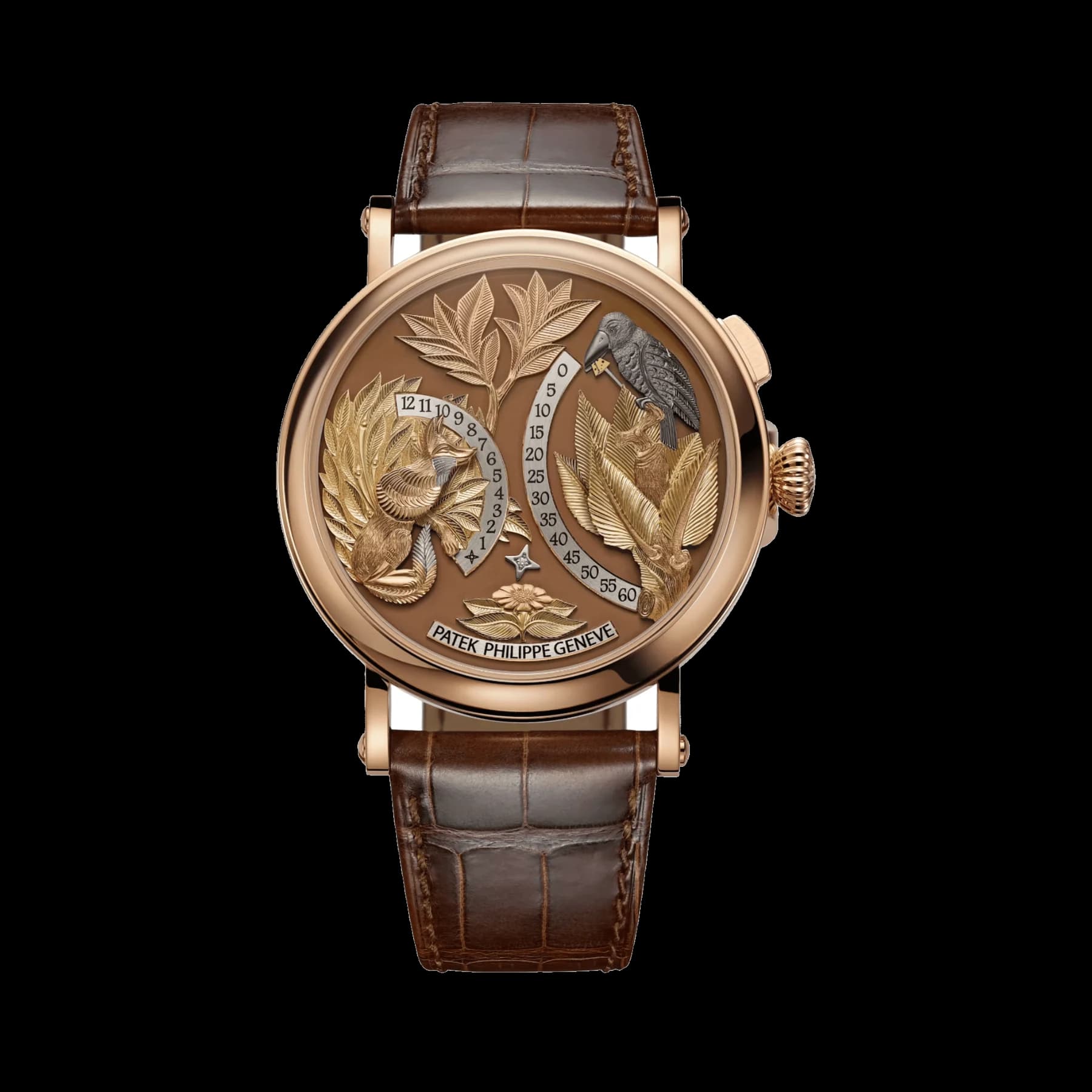 Patek Philippe Complications 5249R-001 Hours And Minutes On Demand Automaton 'The Crow and the Fox' Rose Gold Matara (2026)