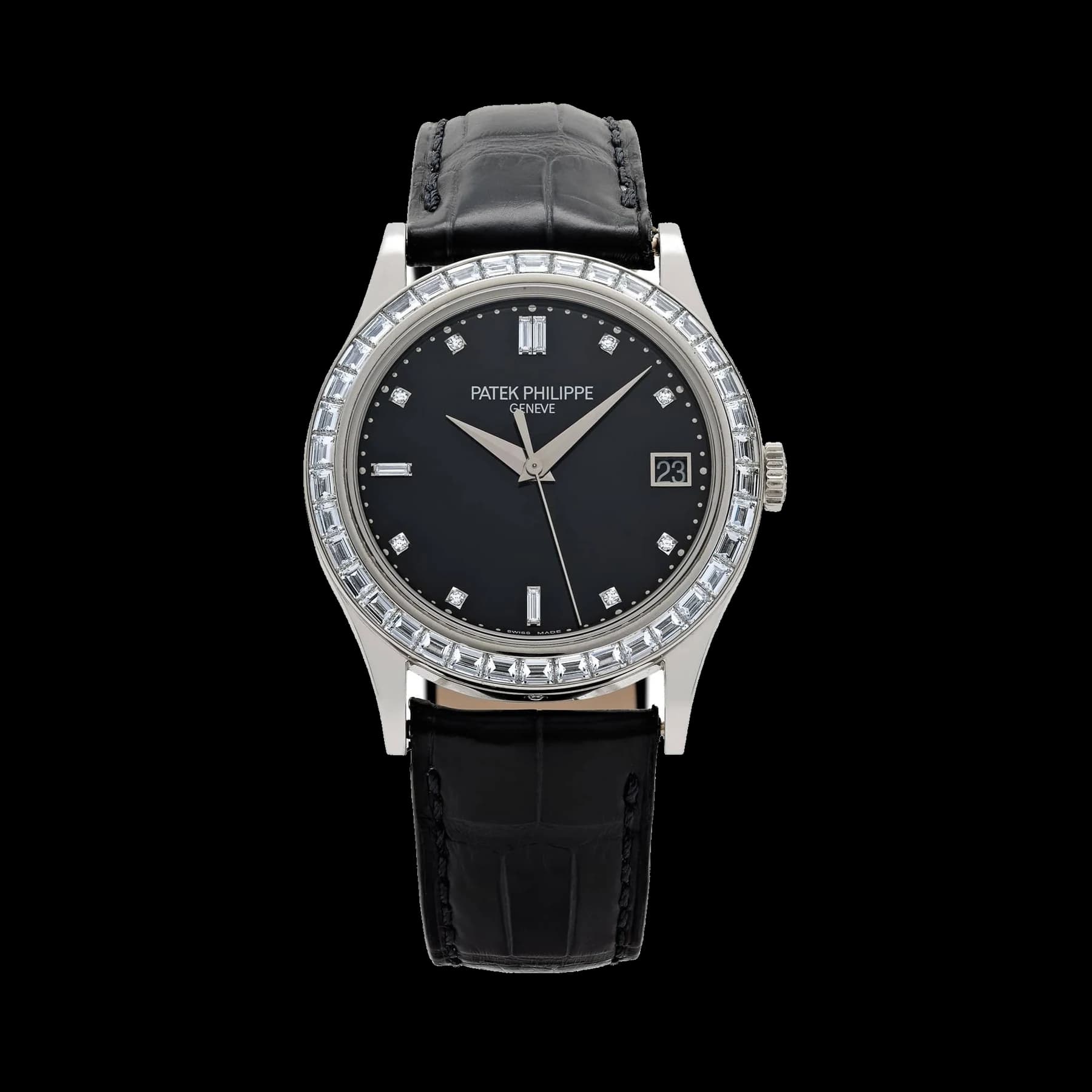 Patek Philippe Calatrava 5298P-012 Platinum Black Diamond Dial Diamond Bezel (2015)