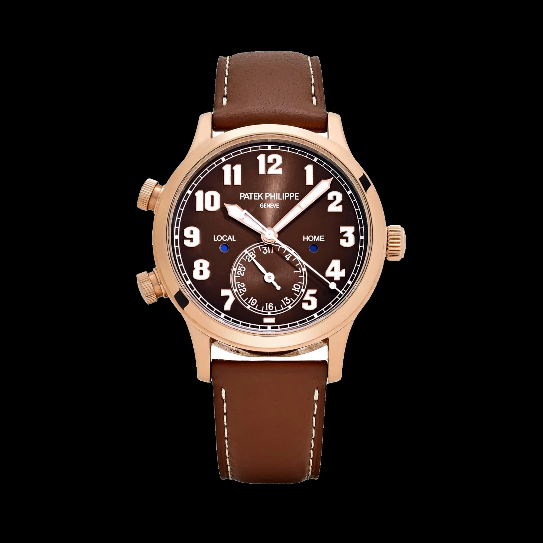 Patek Philippe Calatrava 5524R-001 'Pilot' Travel Time Rose Gold Brown Dial