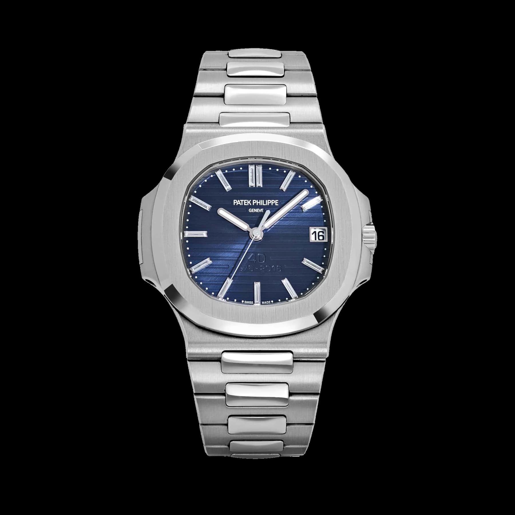 Patek Philippe Nautilus 5711/1P-001 40th Anniversary Platinum Blue Diamond Baguette Dial Limited Edition